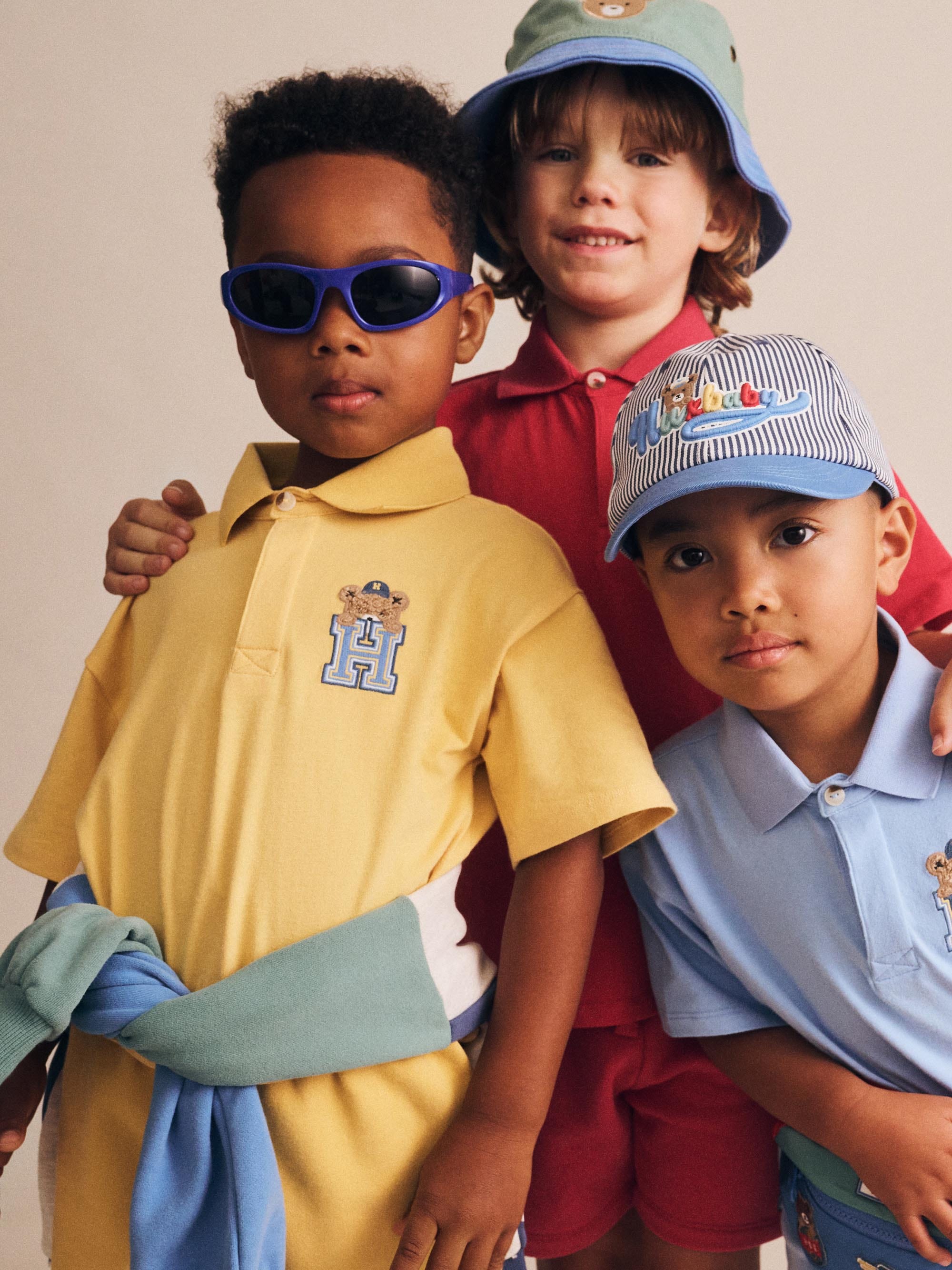 H is for Huxbear Boxy Polo Tee Red T-SHIRT Huxbaby