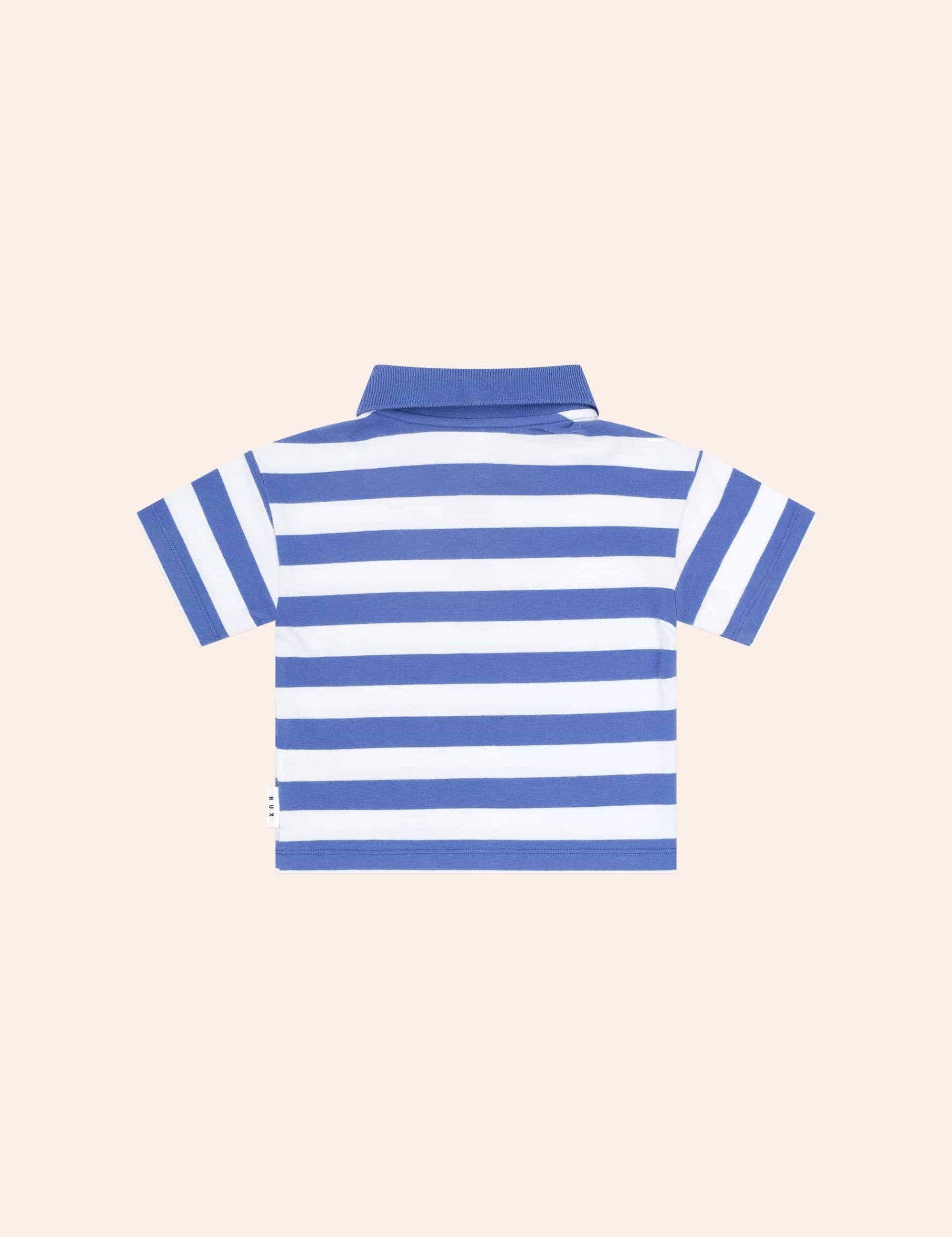 Paradiso Blue Stripe Polo T-SHIRT Huxbaby