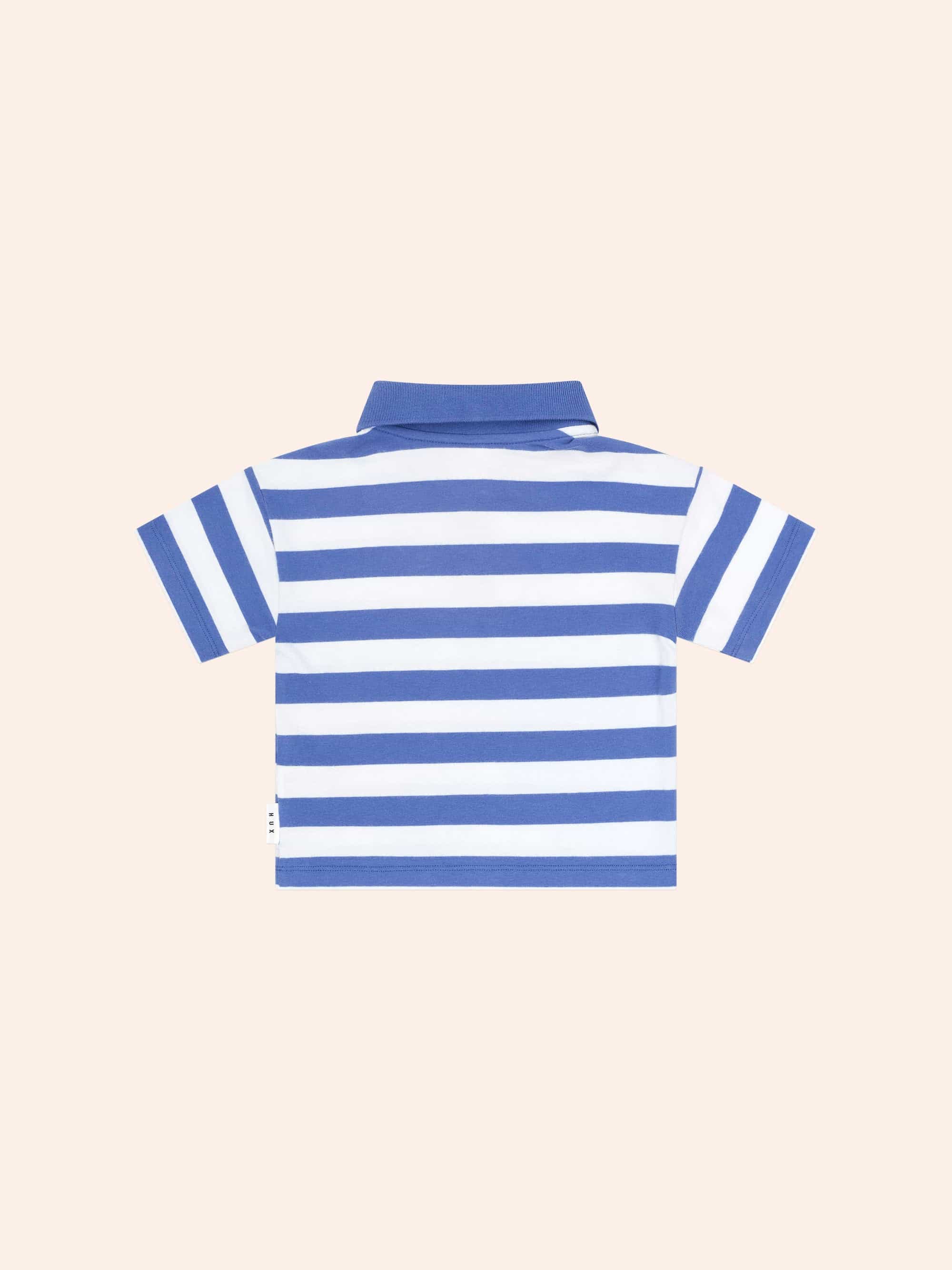 Paradiso Blue Stripe Polo T-SHIRT Huxbaby