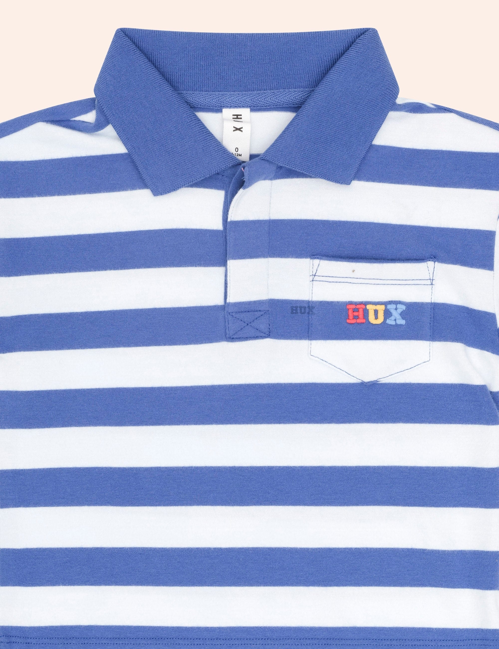 Paradiso Blue Stripe Polo T-SHIRT Huxbaby