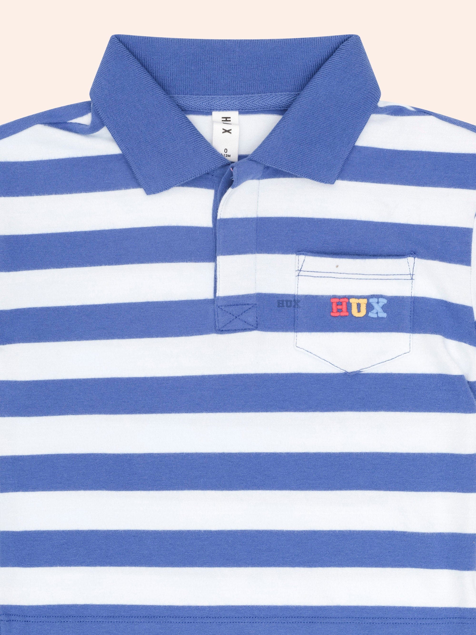Paradiso Blue Stripe Polo T-SHIRT Huxbaby