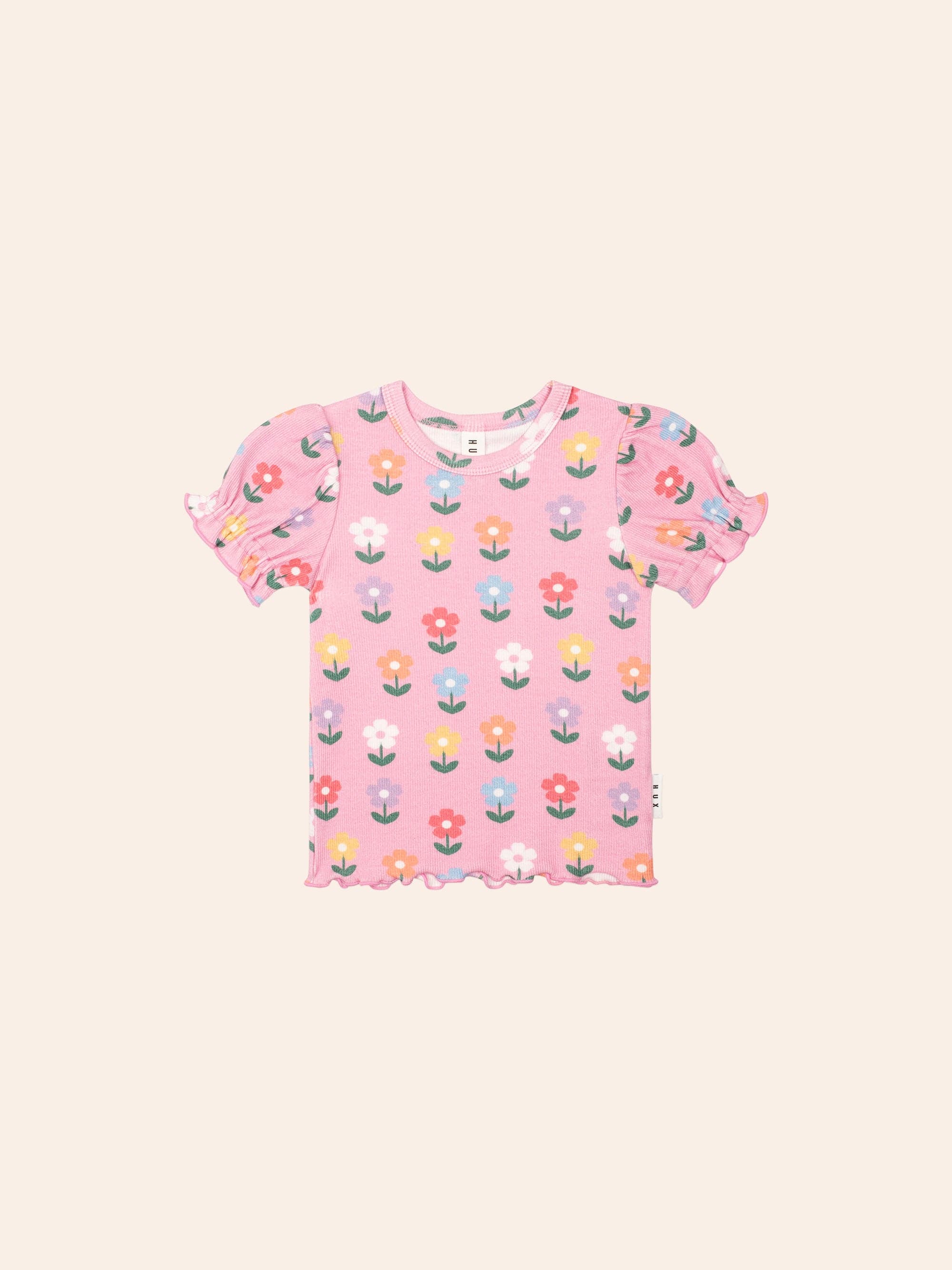 Multi Colour Daisy Rib Tee T-SHIRT Huxbaby