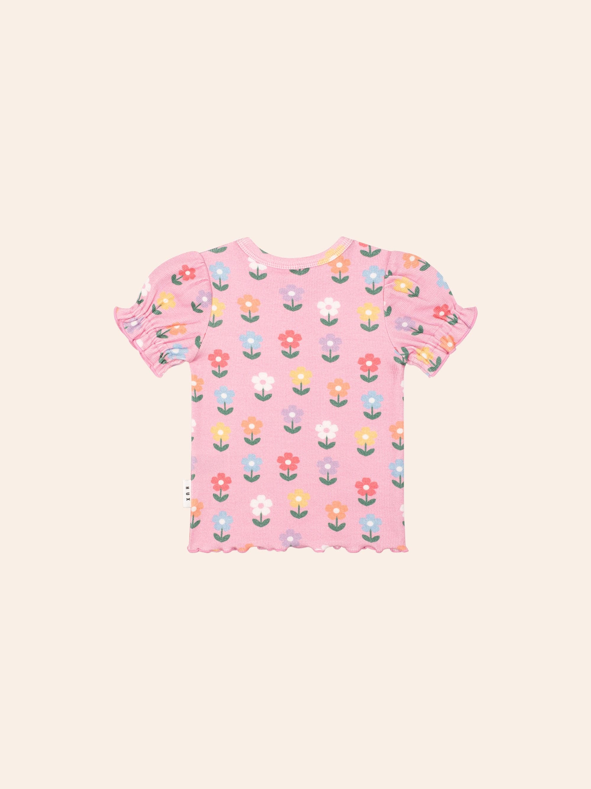 Multi Colour Daisy Rib Tee T-SHIRT Huxbaby