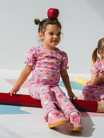 Multi Colour Daisy Rib Tee T-SHIRT Huxbaby