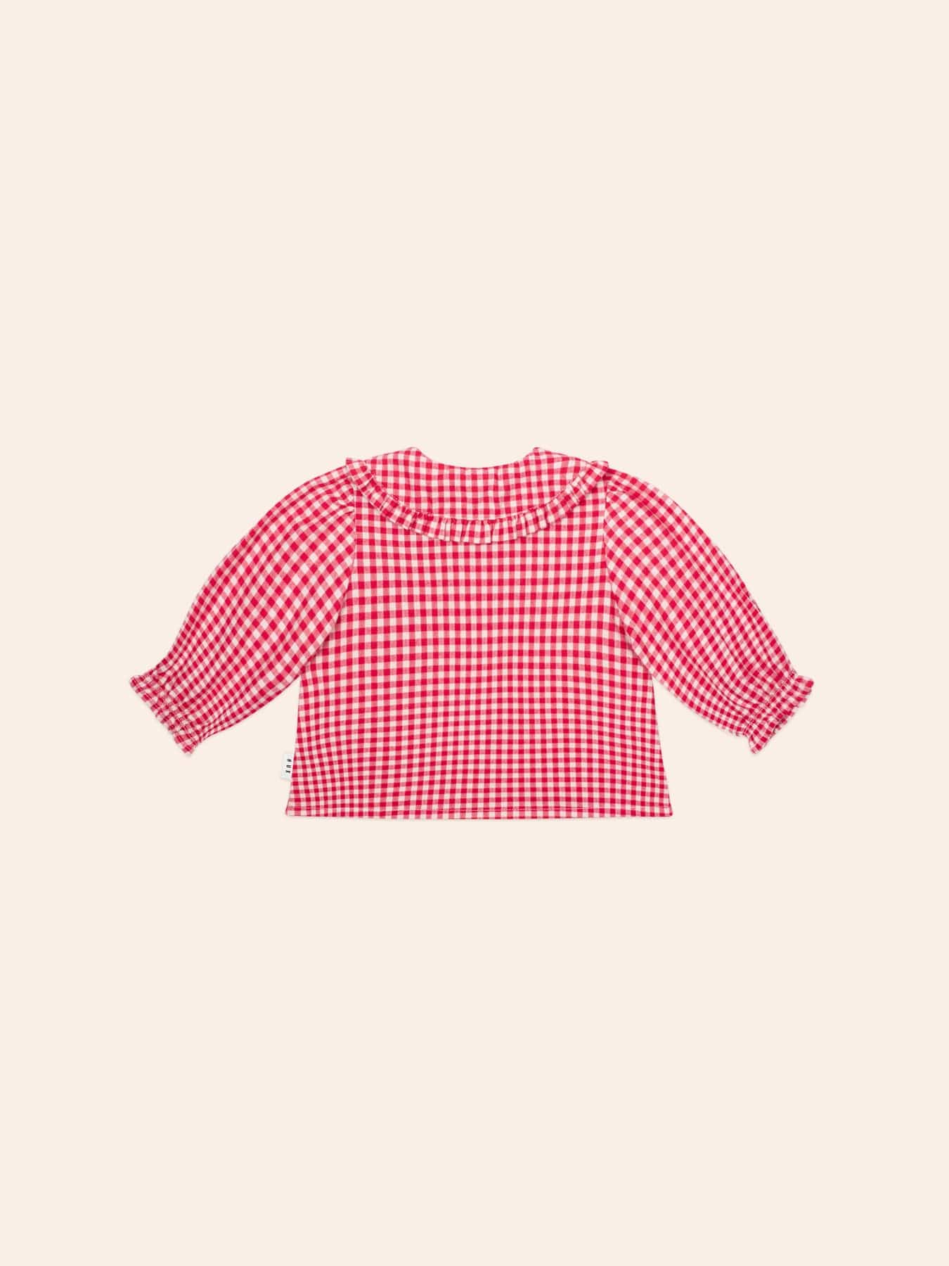 Cherry Check Blouse TOP LS Huxbaby Shopify
