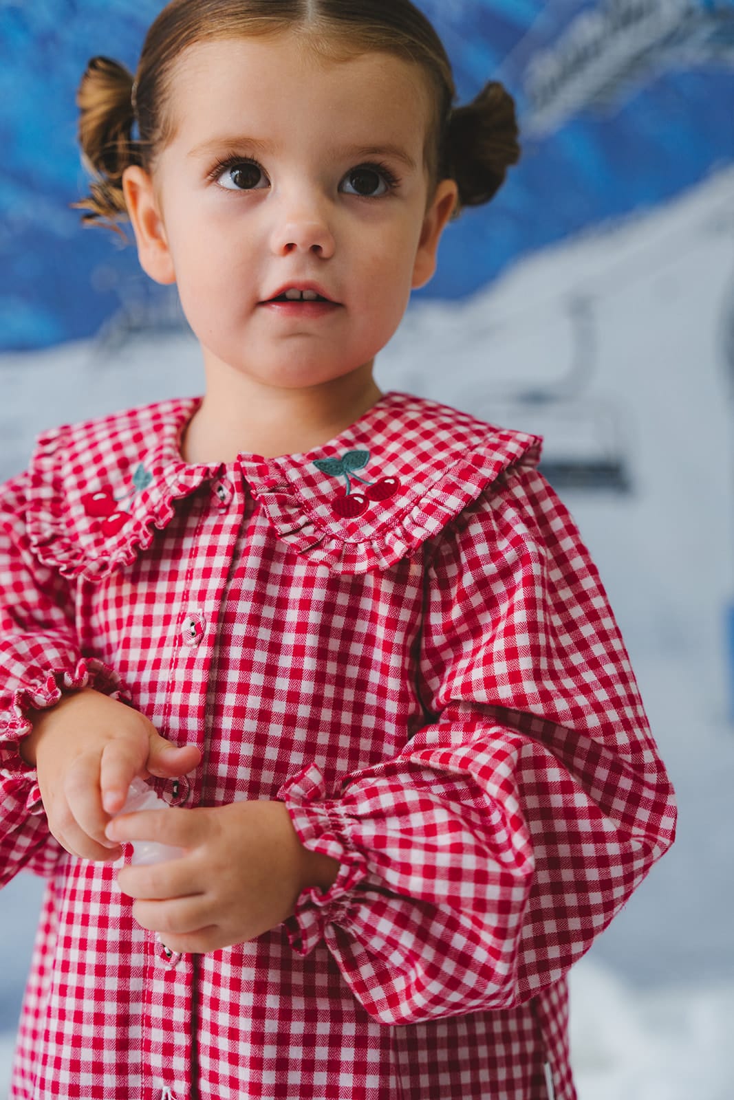 Cherry Check Blouse TOP LS Huxbaby Shopify