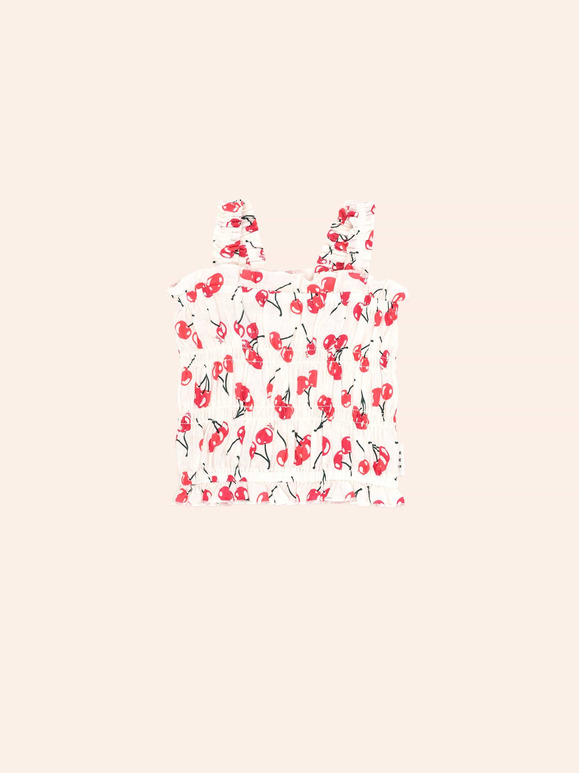 Cherry Shirred Top T-SHIRT Huxbaby