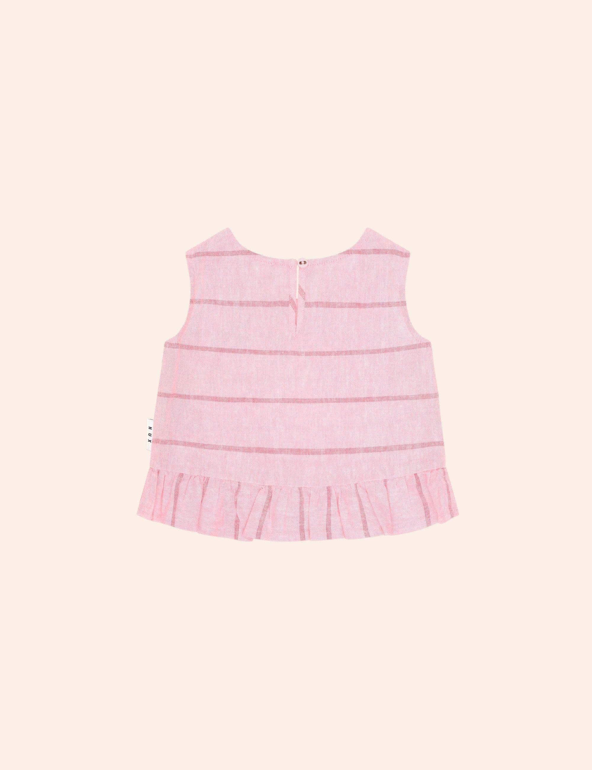 Raspberry Stripe Peplum Top T-SHIRT Huxbaby
