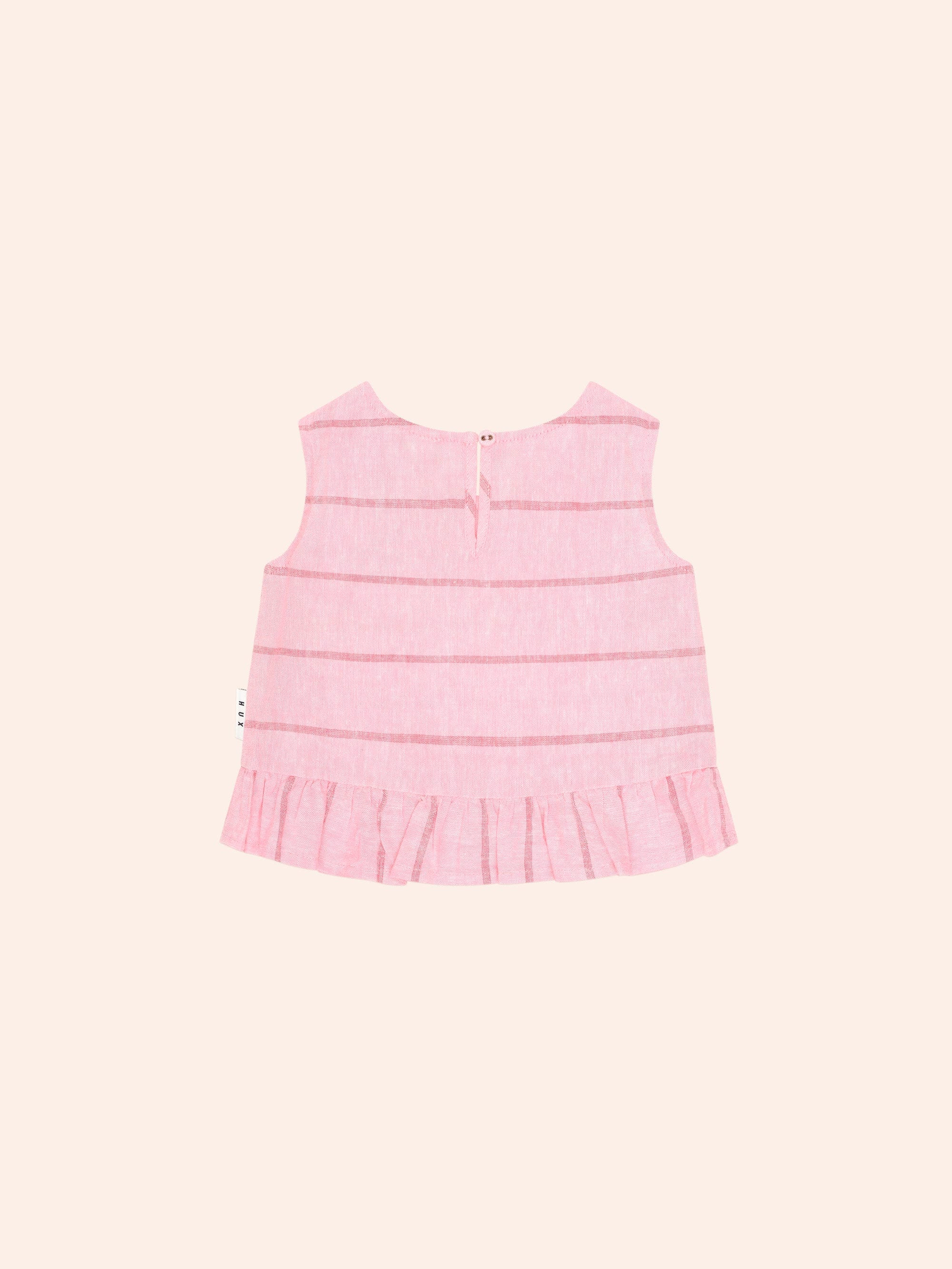 Raspberry Stripe Peplum Top T-SHIRT Huxbaby