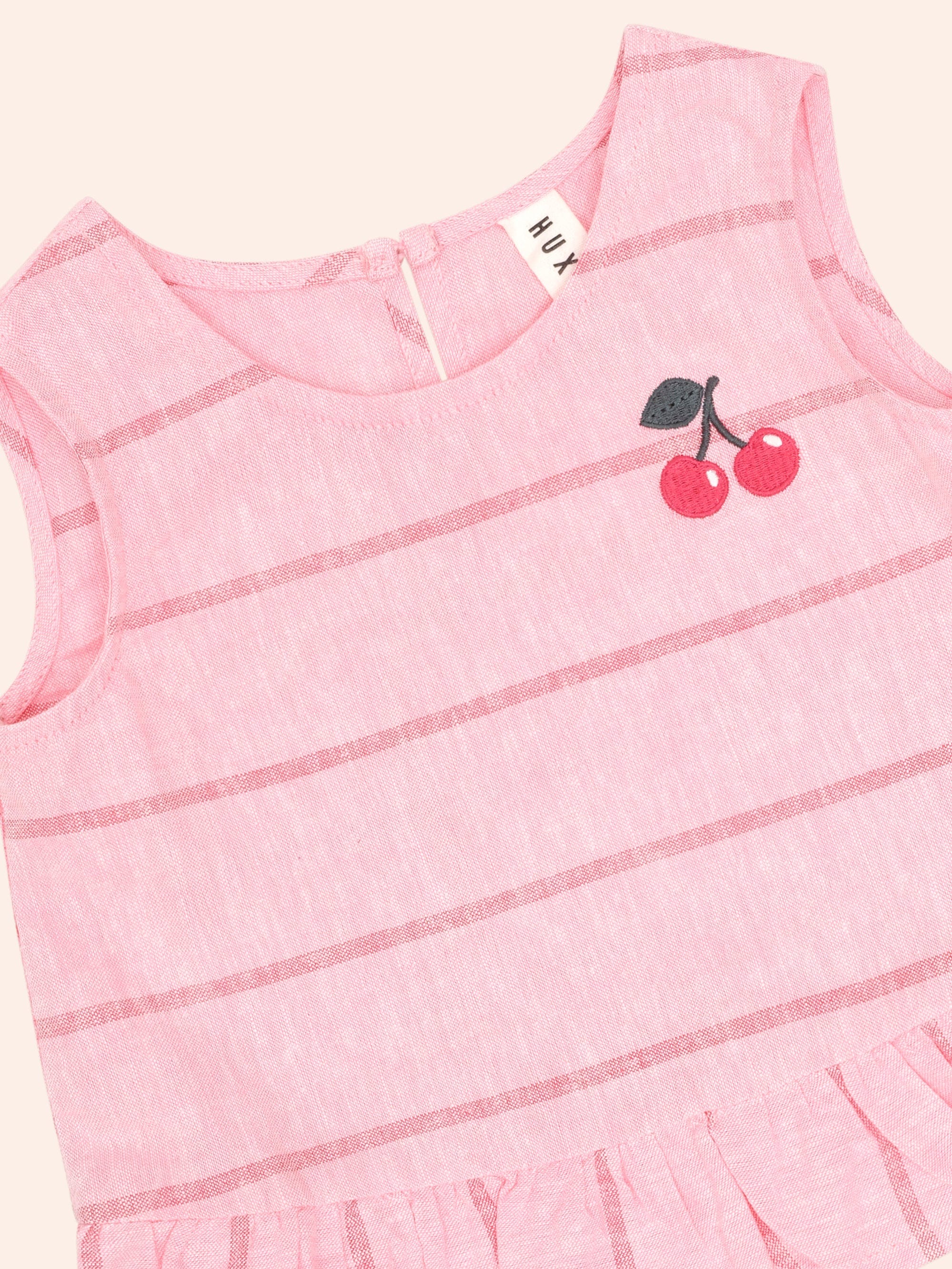 Raspberry Stripe Peplum Top T-SHIRT Huxbaby