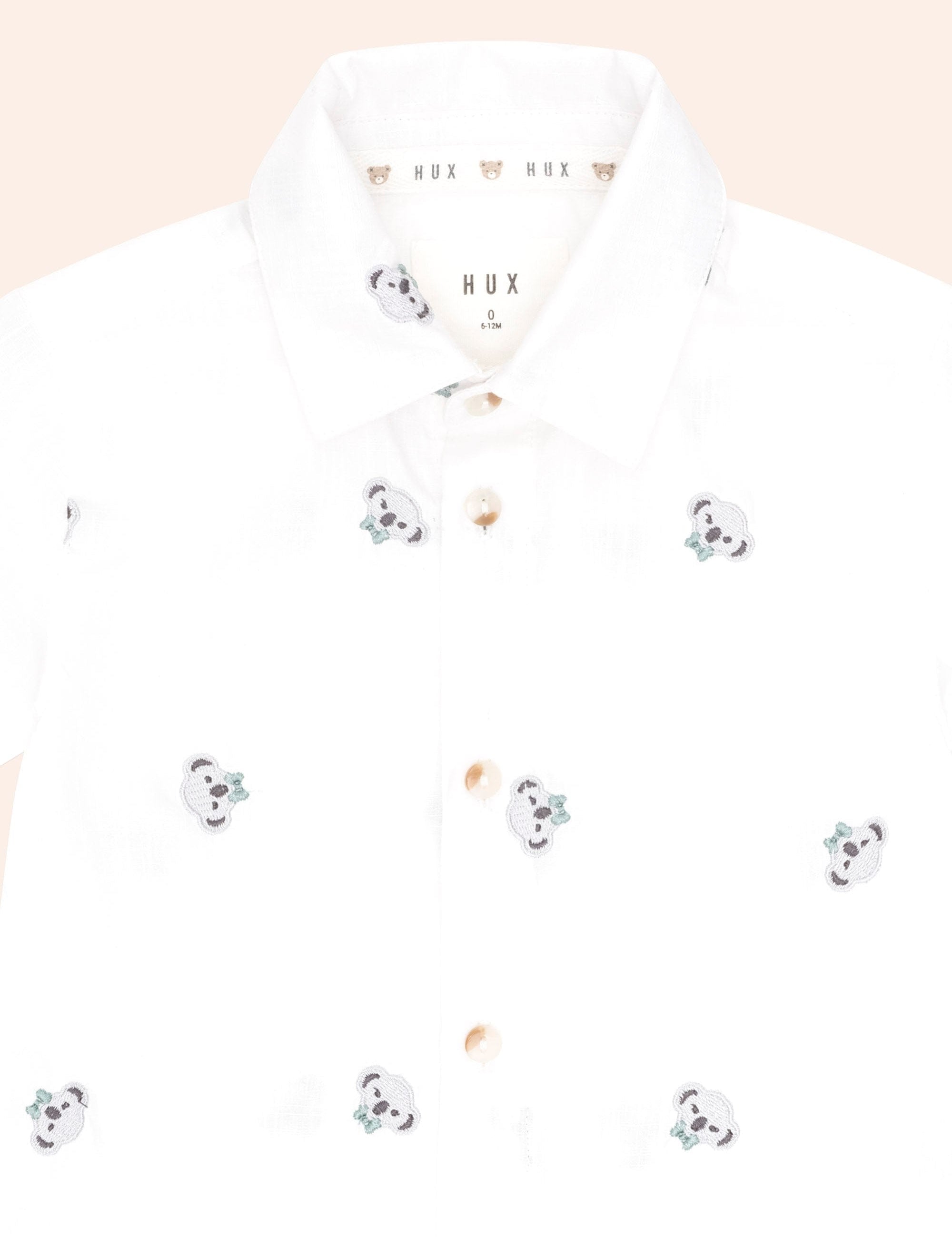 Kel Button Up Crisp White T-SHIRT Huxbaby