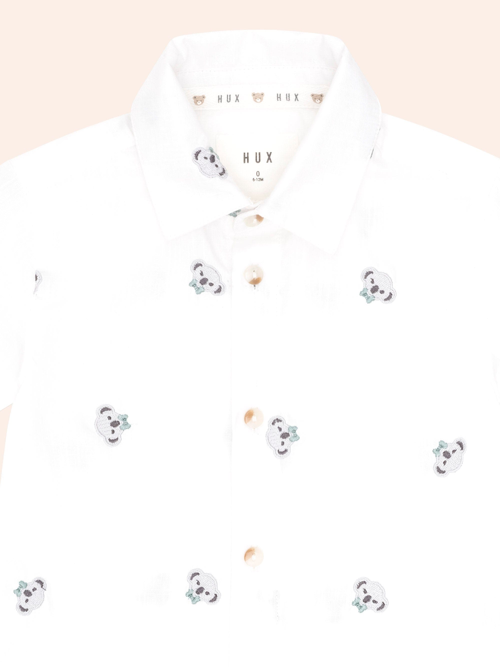 Kel Button Up Crisp White T-SHIRT Huxbaby