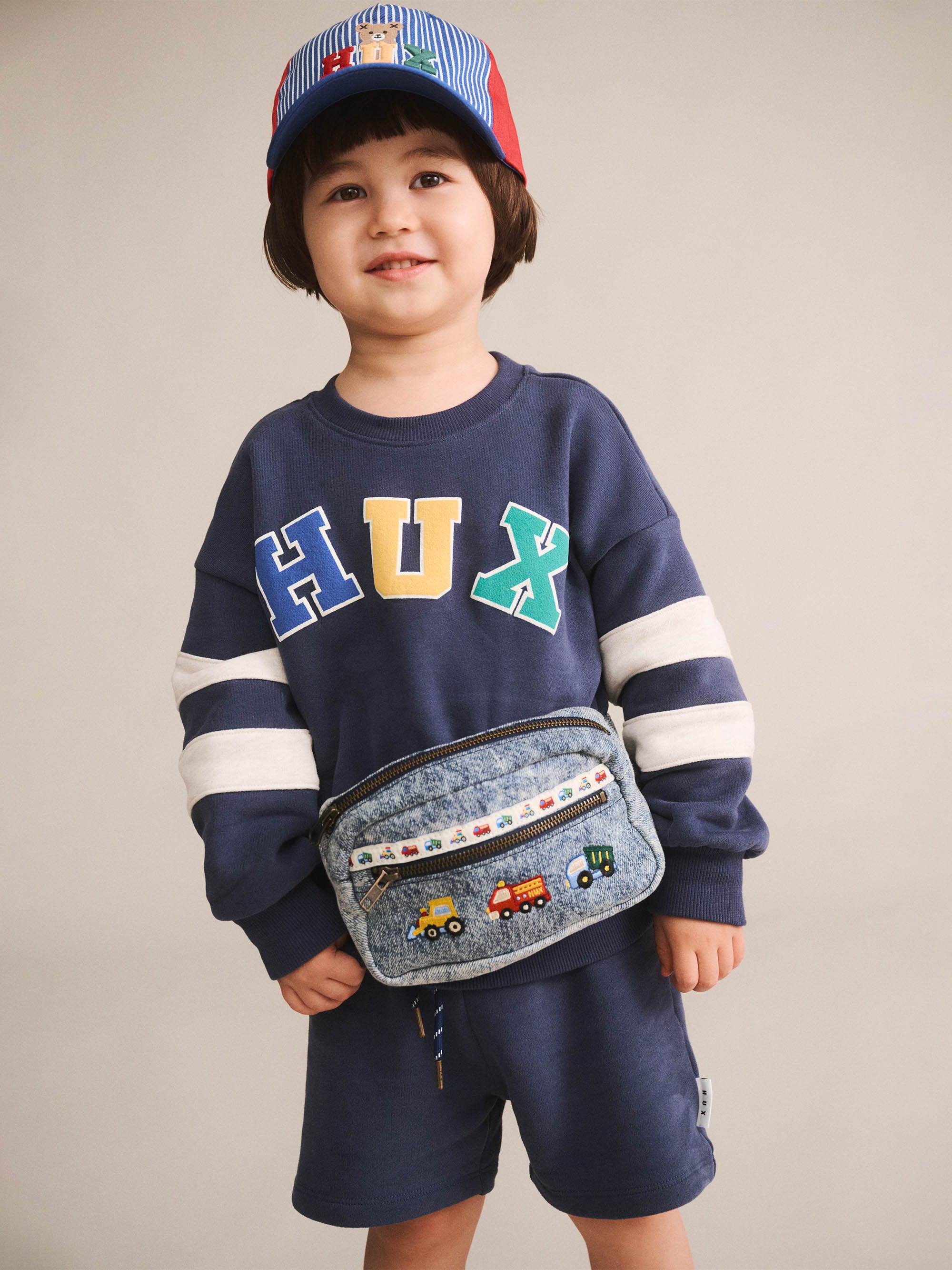Hux Flocked Spliced Sweatshirt ONESIE Huxbaby Shopify