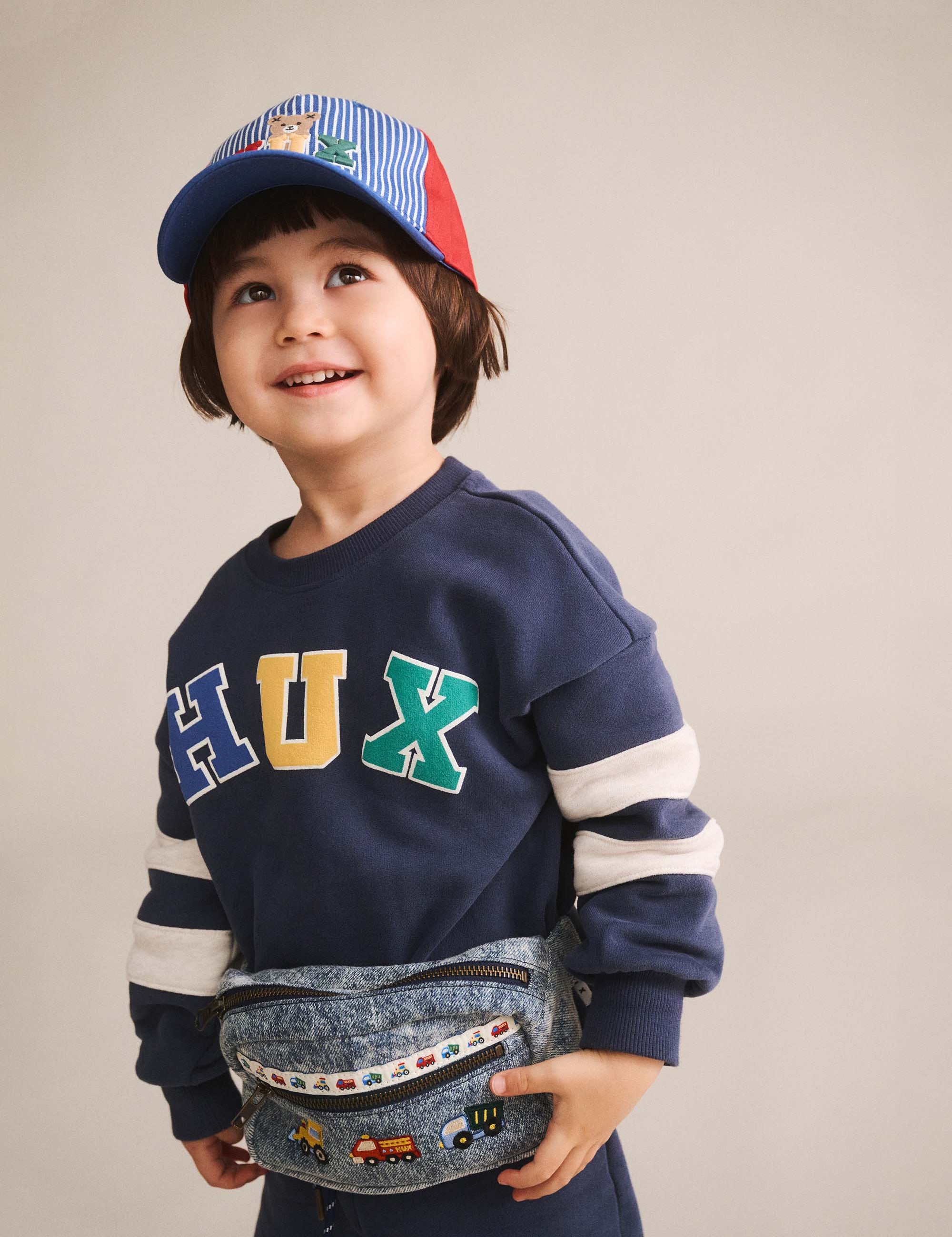 Hux Flocked Spliced Sweatshirt ONESIE Huxbaby Shopify