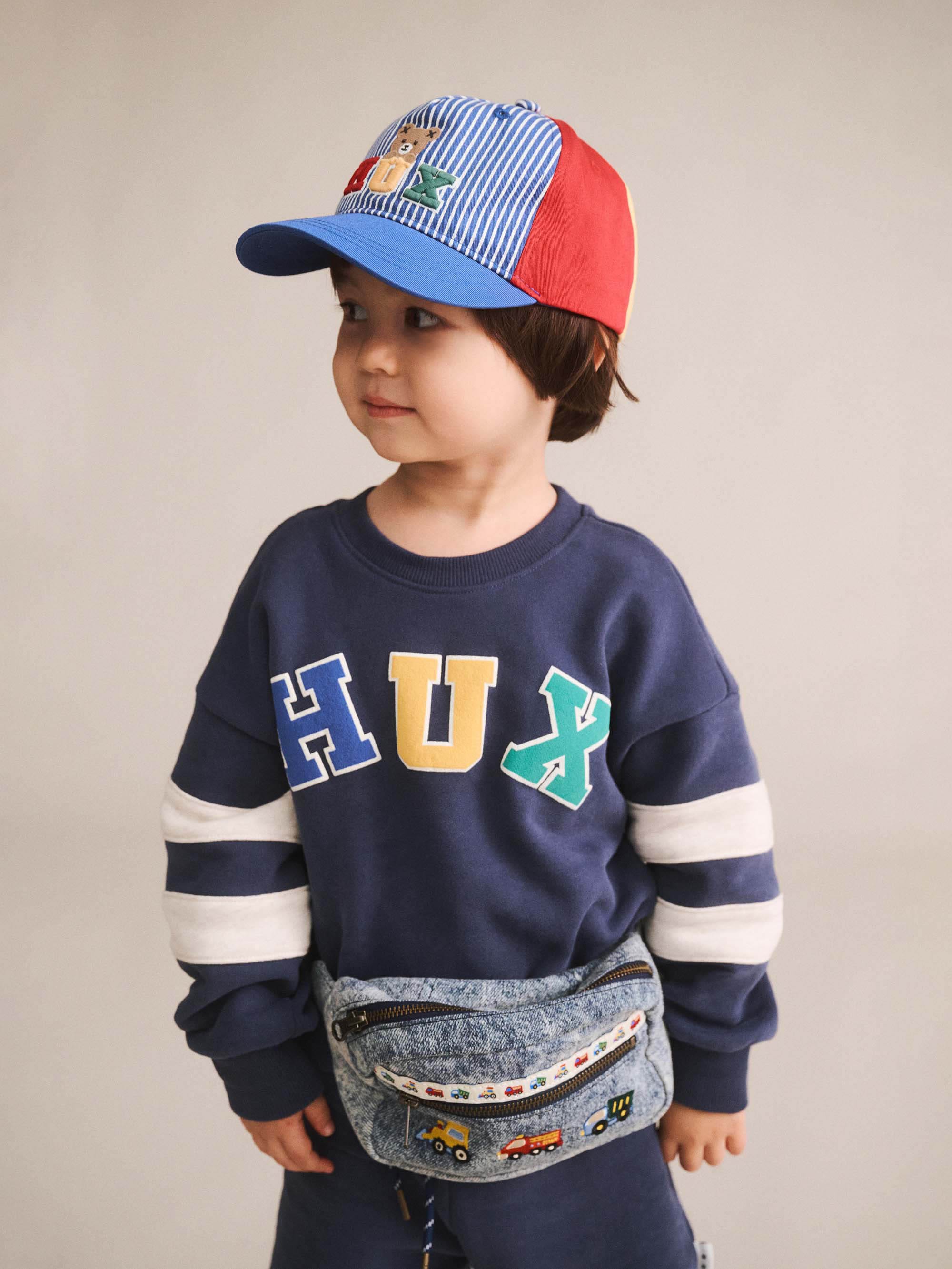 Hux Flocked Spliced Sweatshirt ONESIE Huxbaby Shopify
