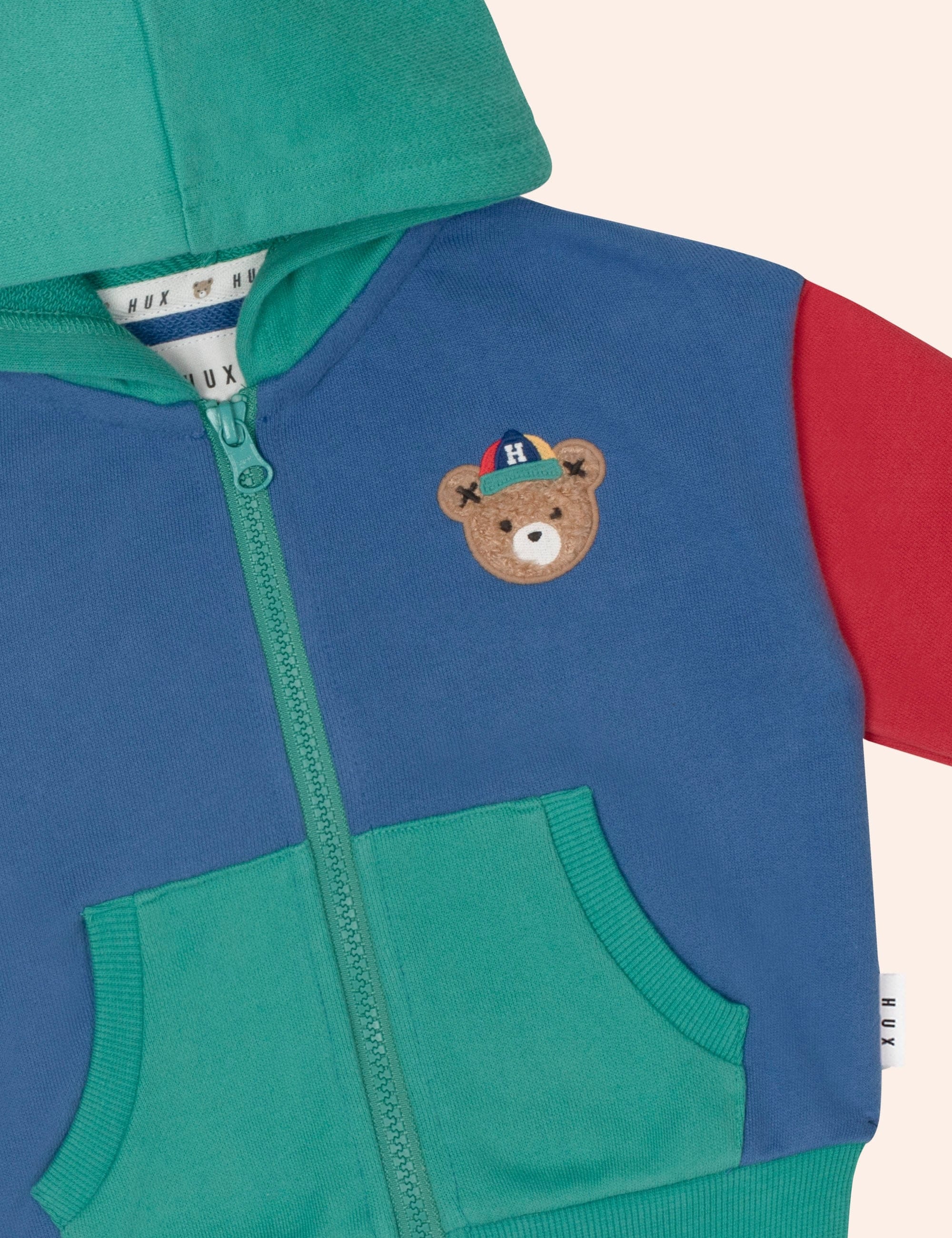 Colour Block Pocket Zip Through SWEATSHIRT Huxbaby