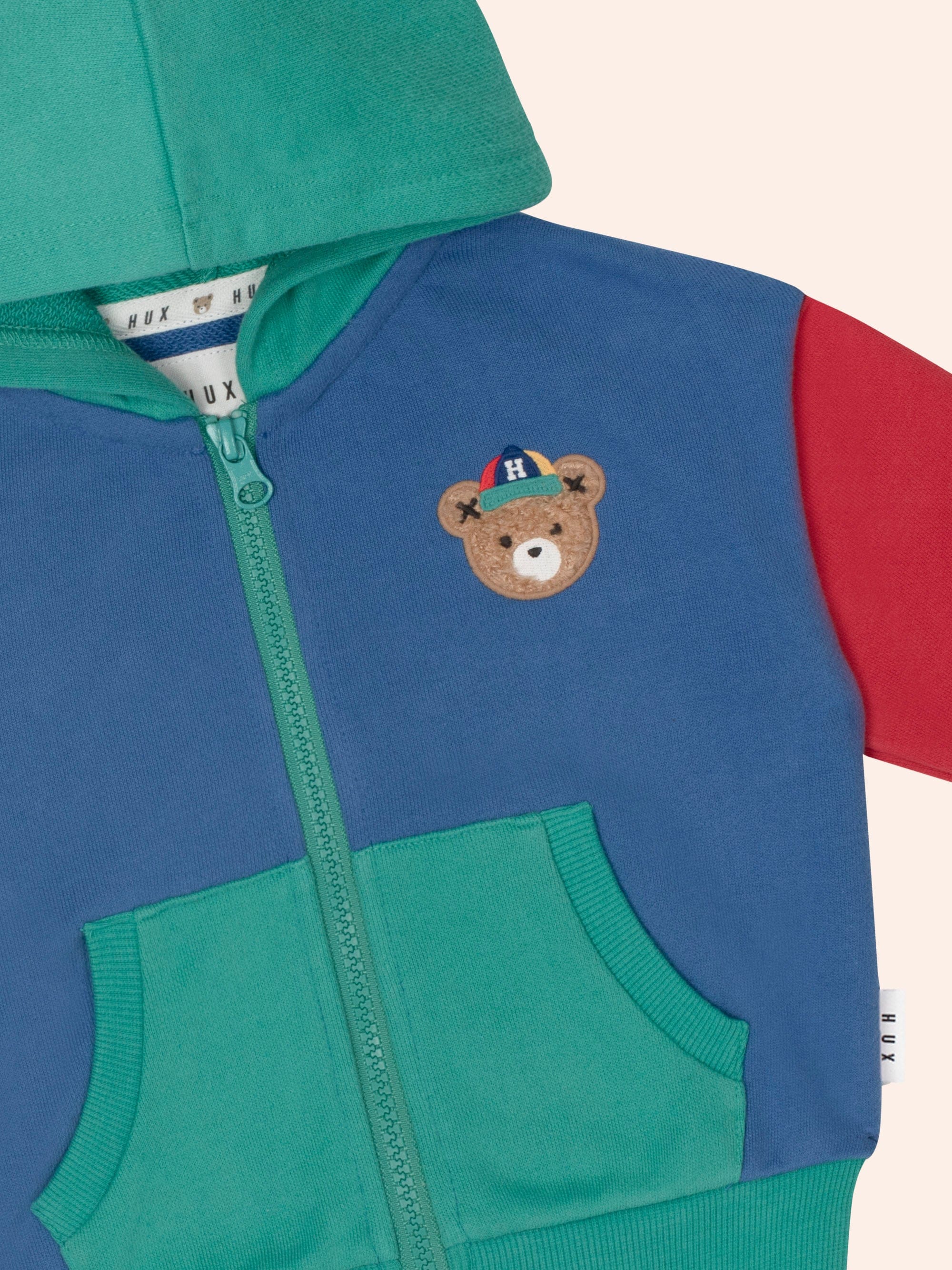 Colour Block Pocket Zip Through SWEATSHIRT Huxbaby