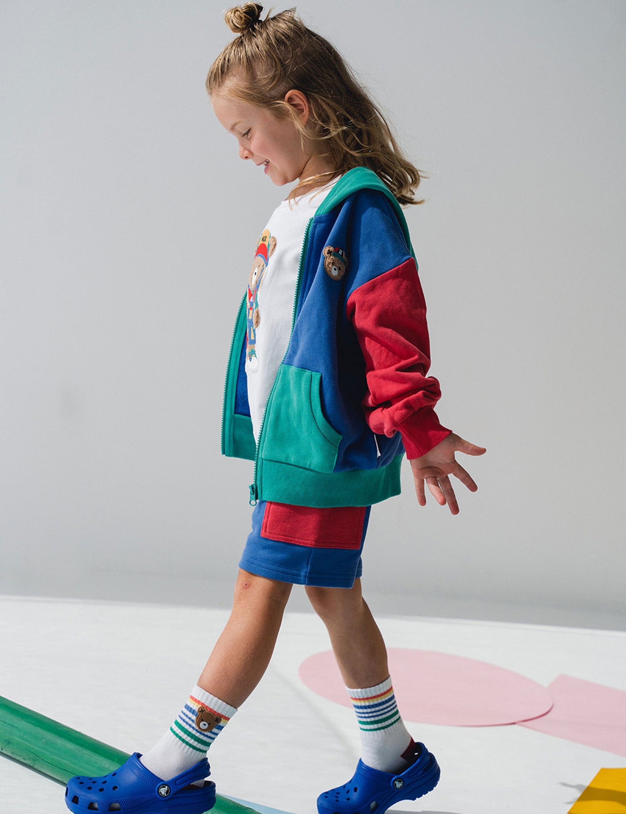 Colour Block Pocket Zip Through SWEATSHIRT Huxbaby