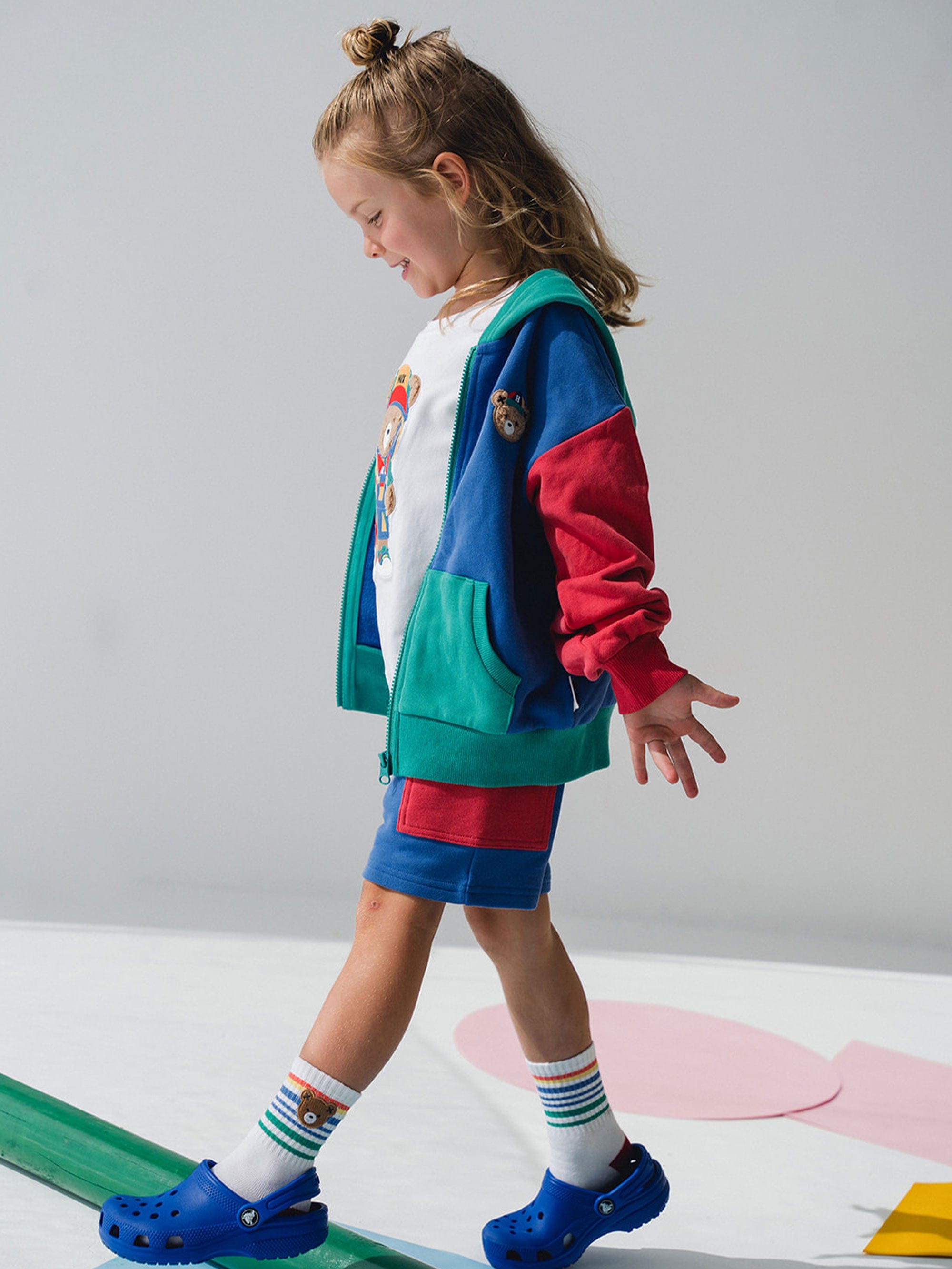 Colour Block Pocket Zip Through SWEATSHIRT Huxbaby