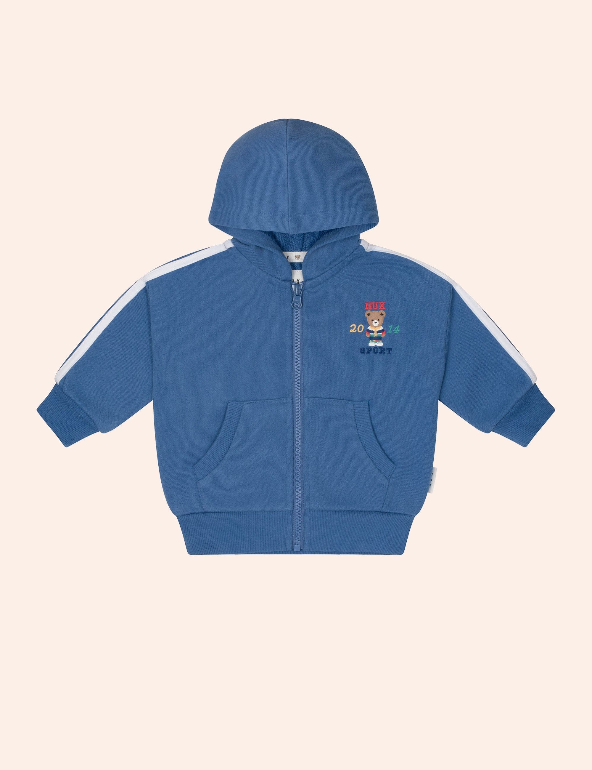 Heritage Blue Sports Zip Through SWEATSHIRT Huxbaby