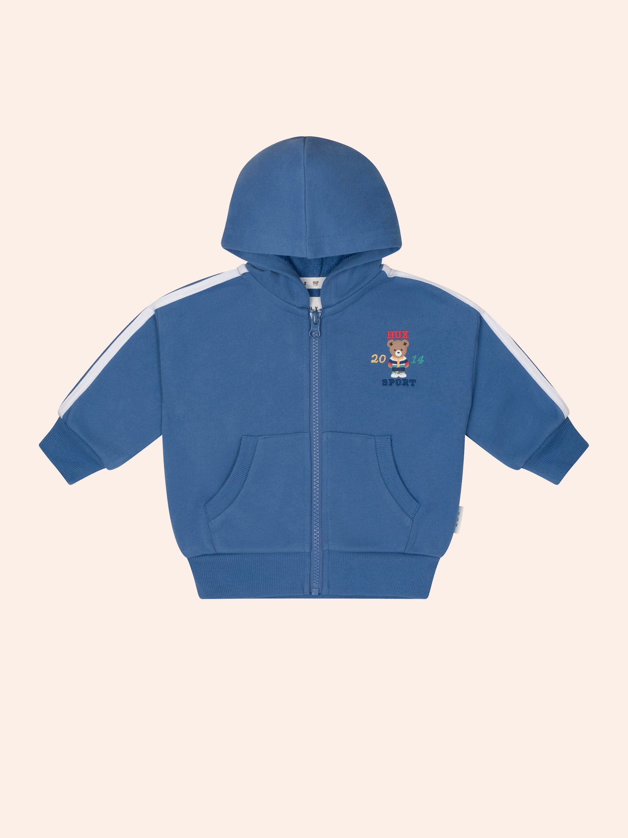 Heritage Blue Sports Zip Through SWEATSHIRT Huxbaby