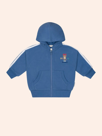Heritage Blue Sports Zip Through SWEATSHIRT Huxbaby