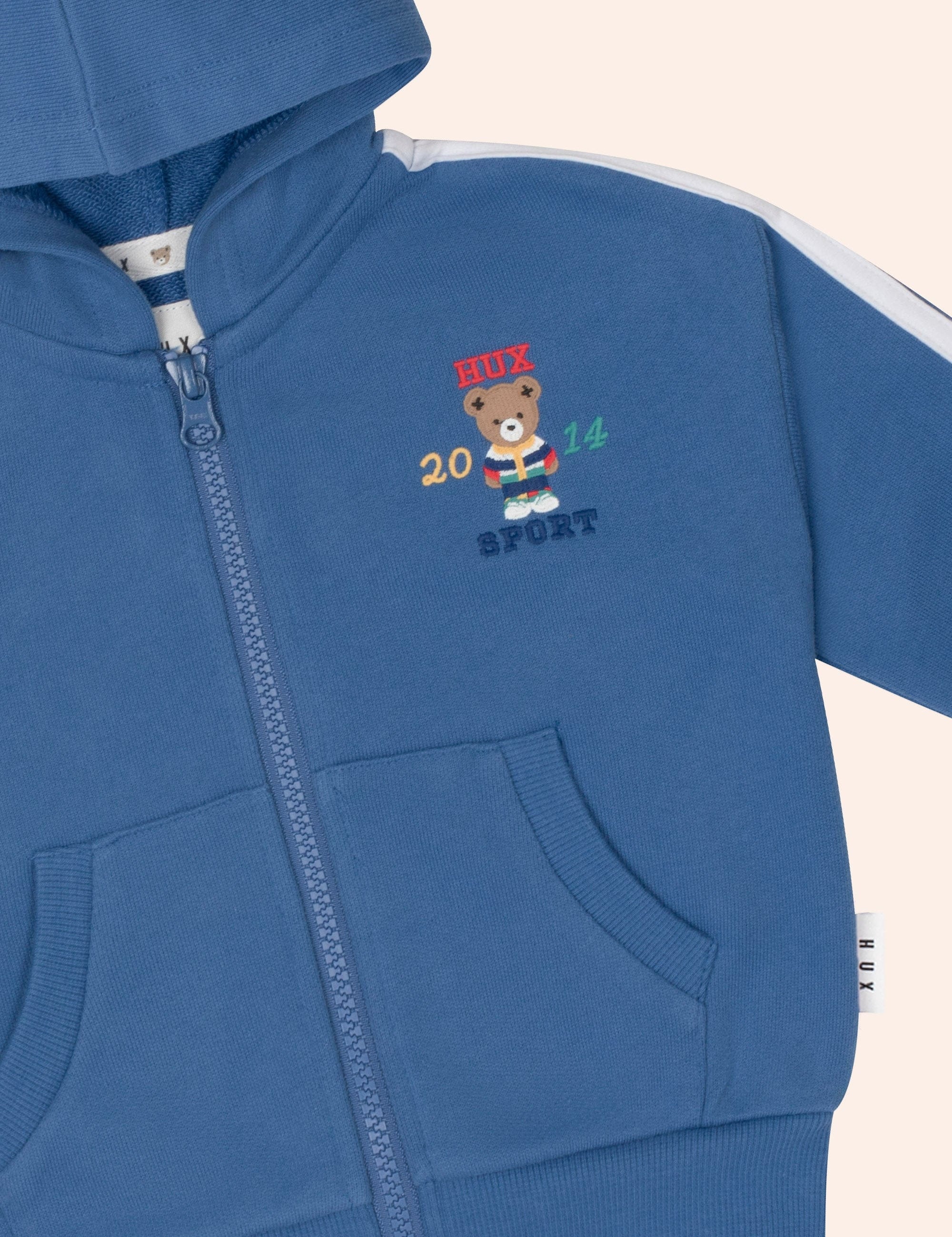 Heritage Blue Sports Zip Through SWEATSHIRT Huxbaby