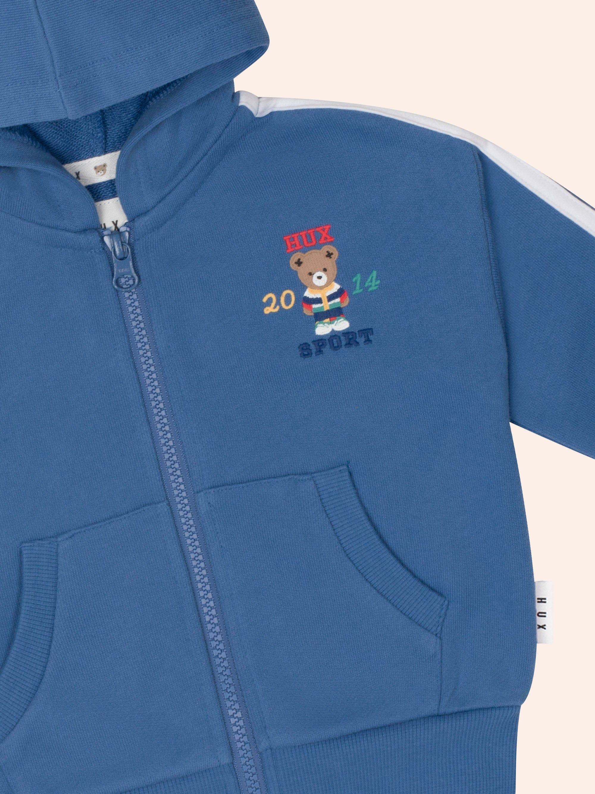 Heritage Blue Sports Zip Through SWEATSHIRT Huxbaby