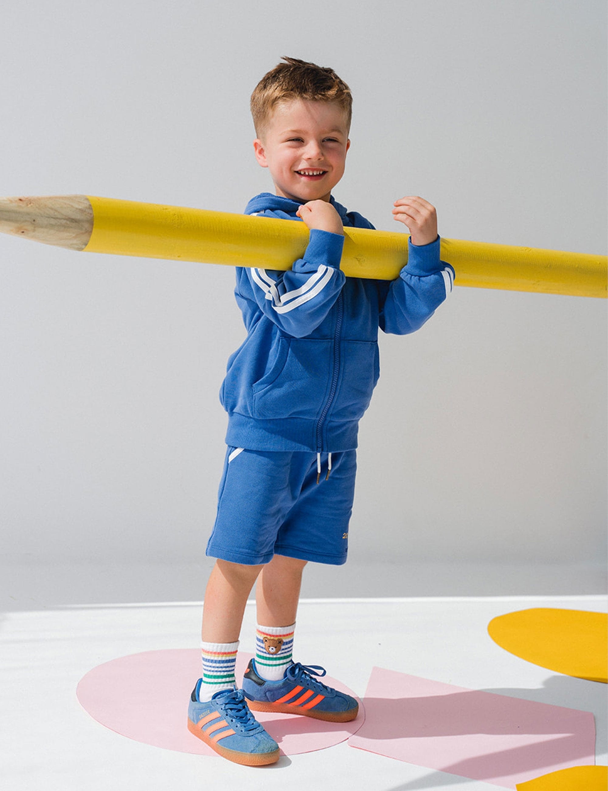 Heritage Blue Sports Zip Through SWEATSHIRT Huxbaby