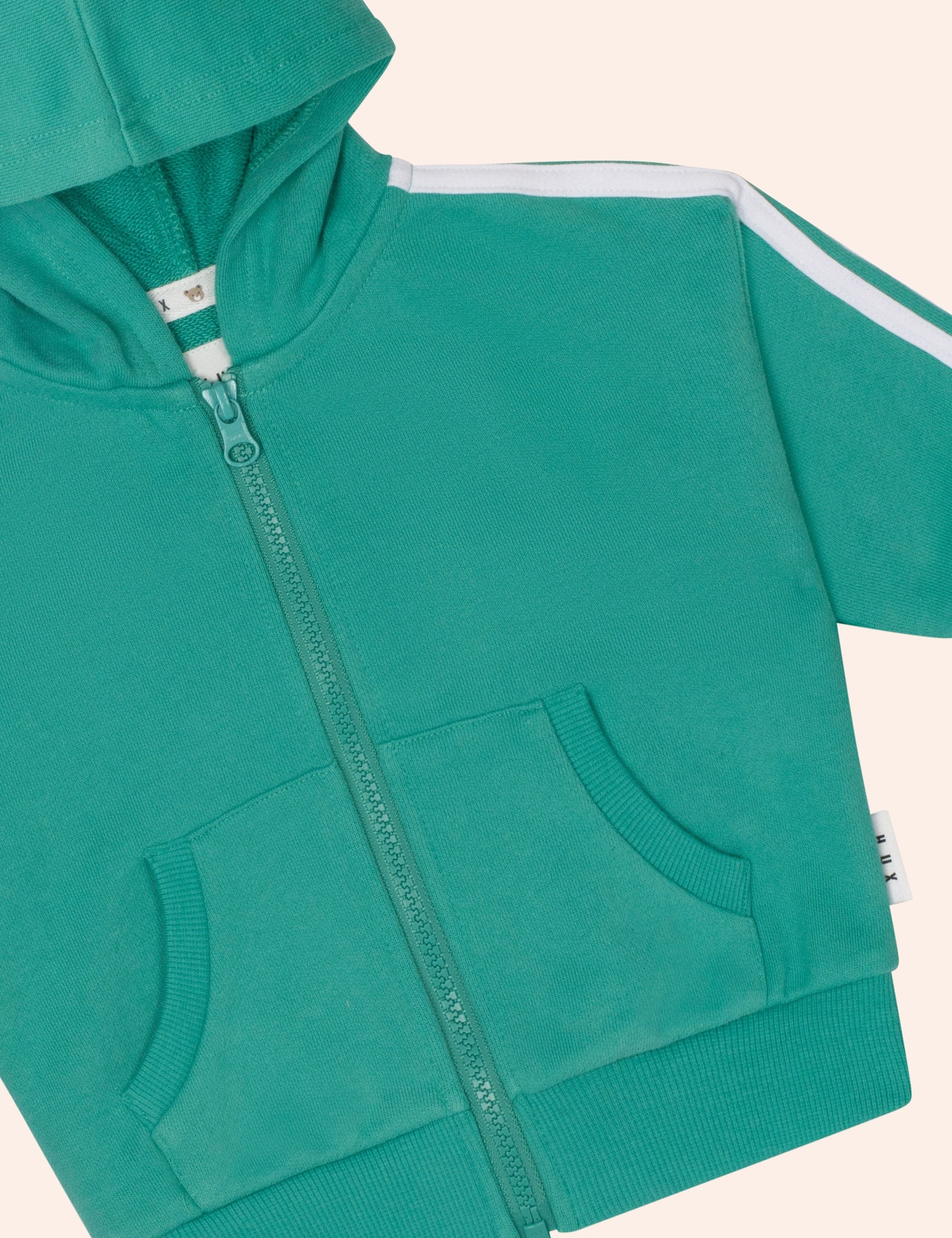Heritage Green Sports Zip Through SWEATSHIRT Huxbaby