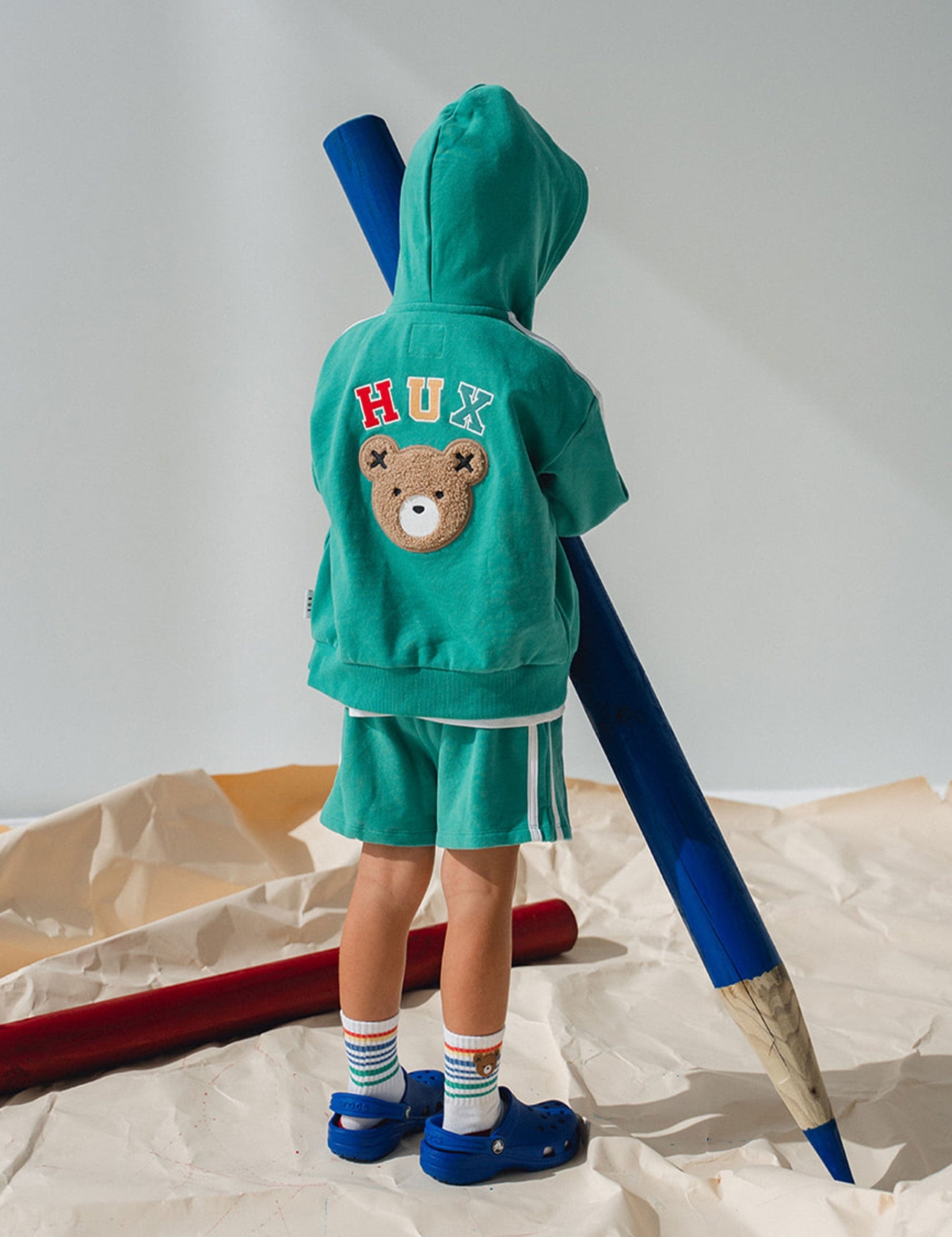 Heritage Green Sports Zip Through SWEATSHIRT Huxbaby