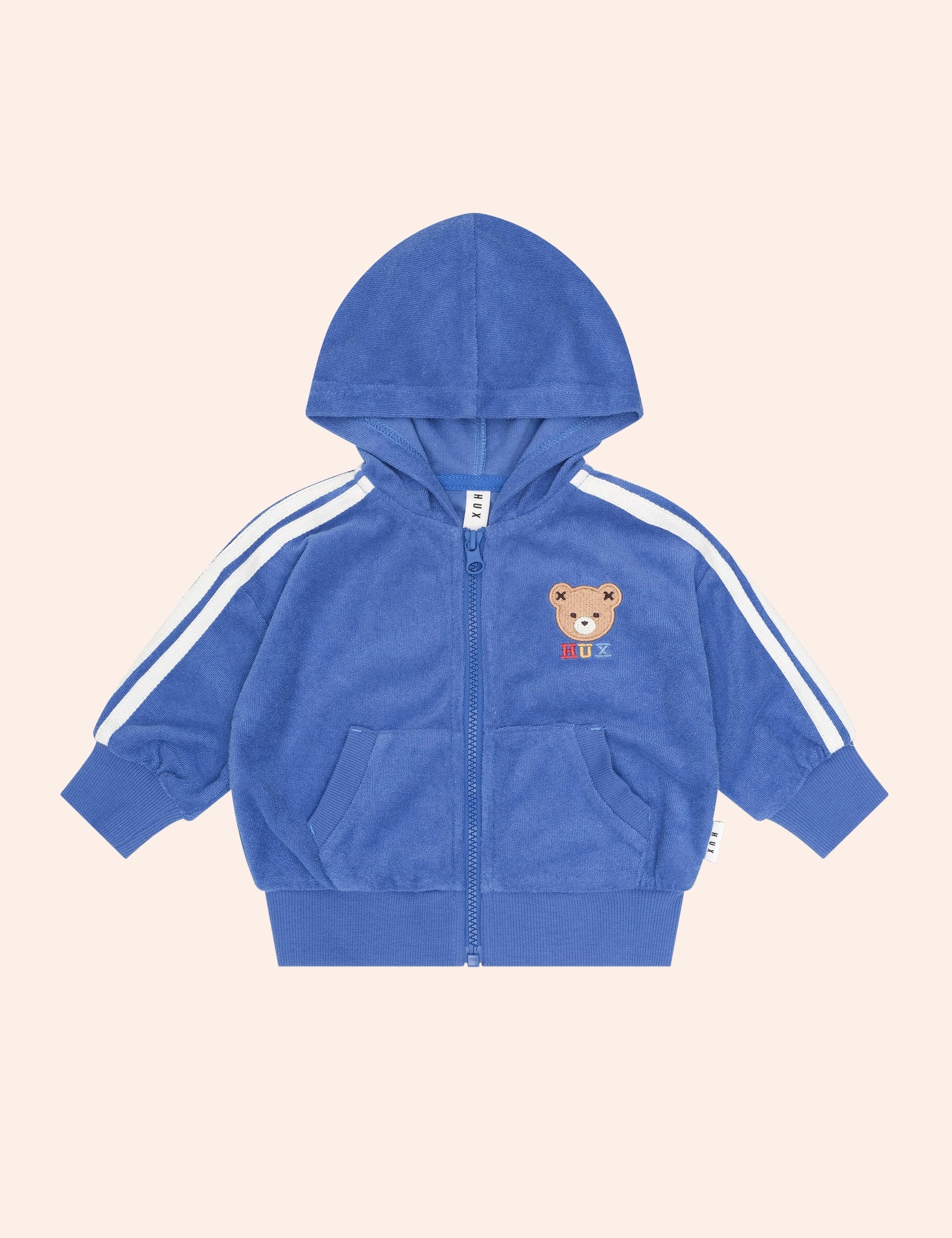 Hux Towelling Zip Up Hoodie SWEATSHIRT Huxbaby