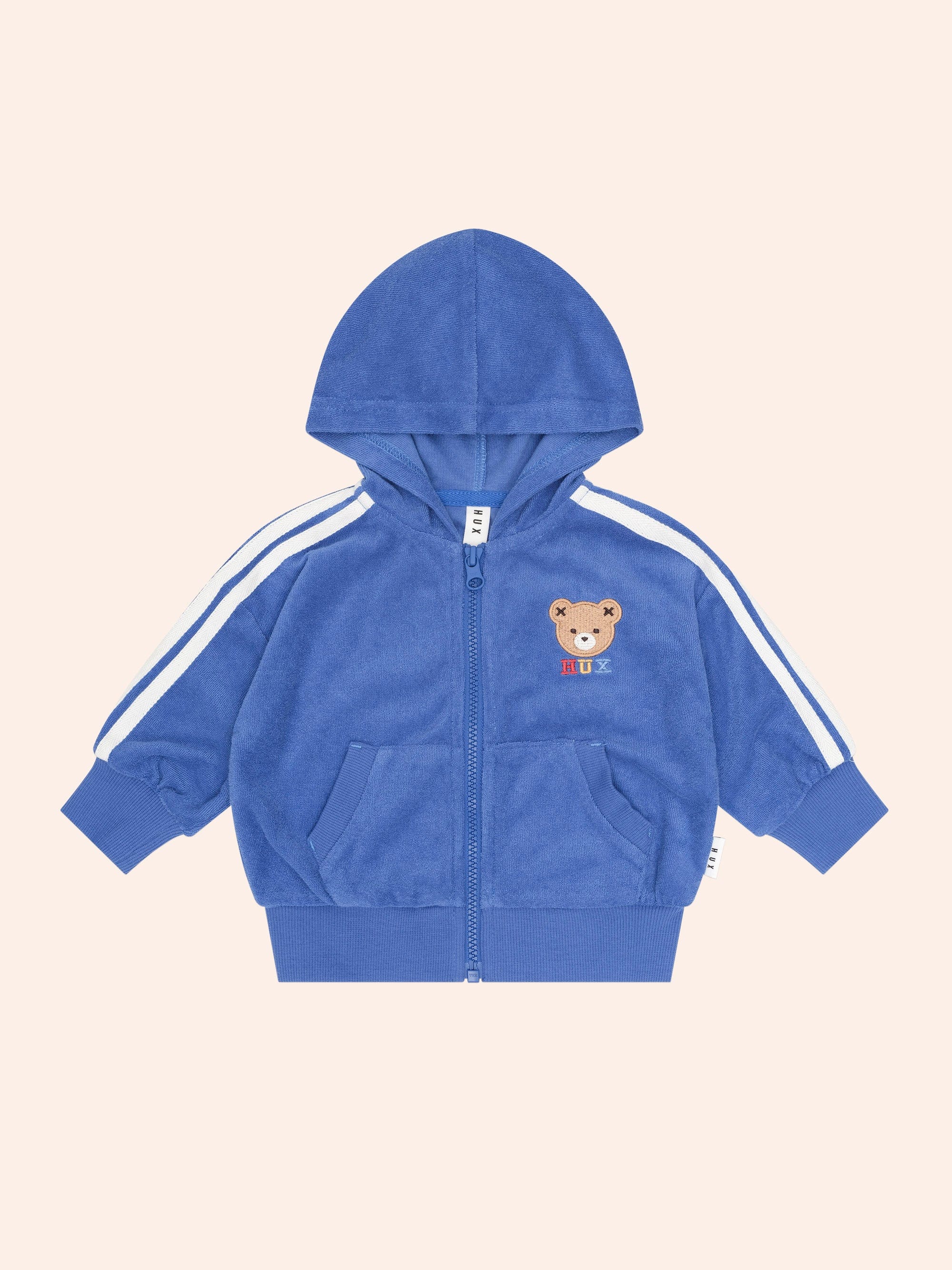 Hux Towelling Zip Up Hoodie SWEATSHIRT Huxbaby