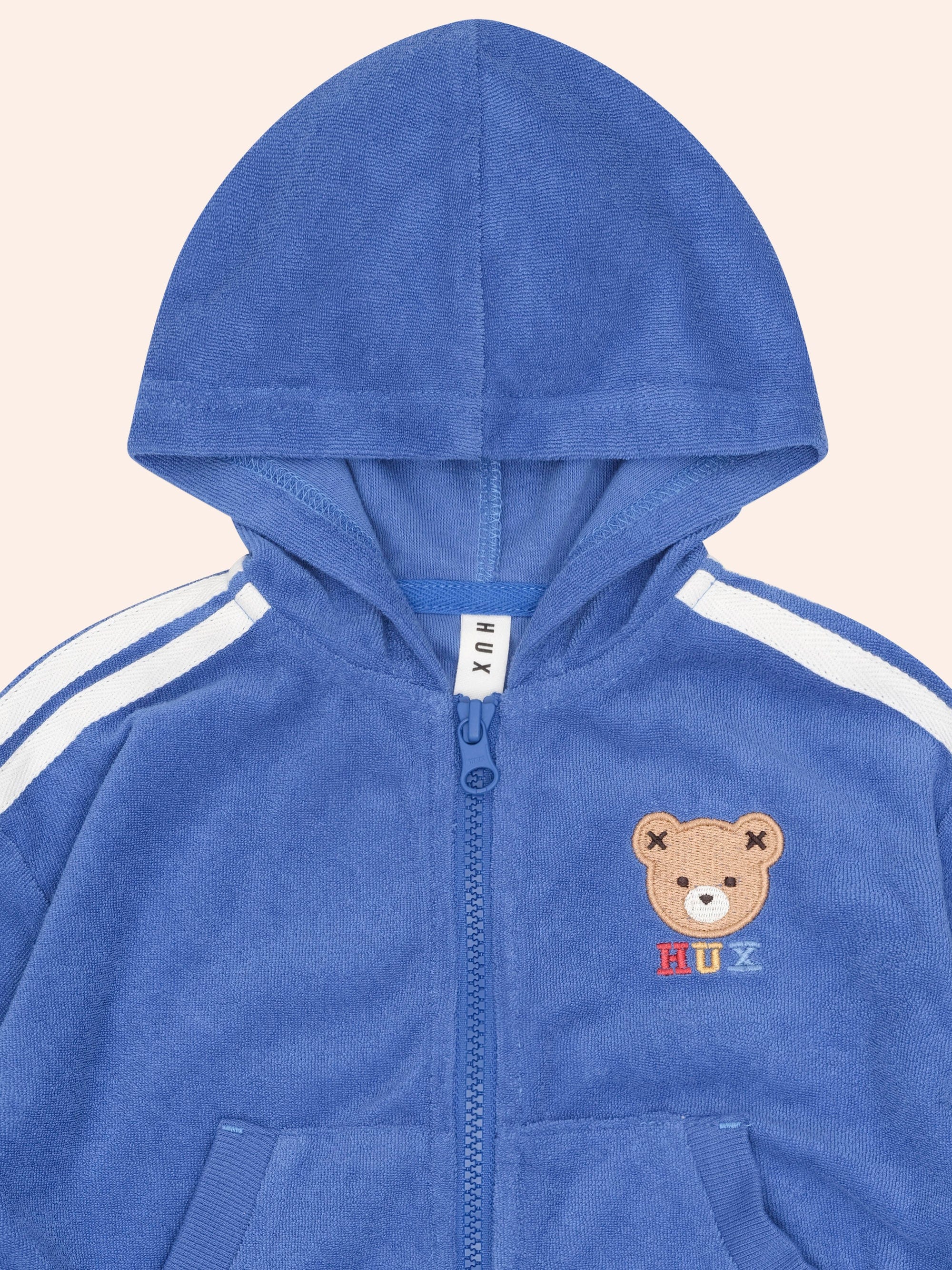 Hux Towelling Zip Up Hoodie SWEATSHIRT Huxbaby