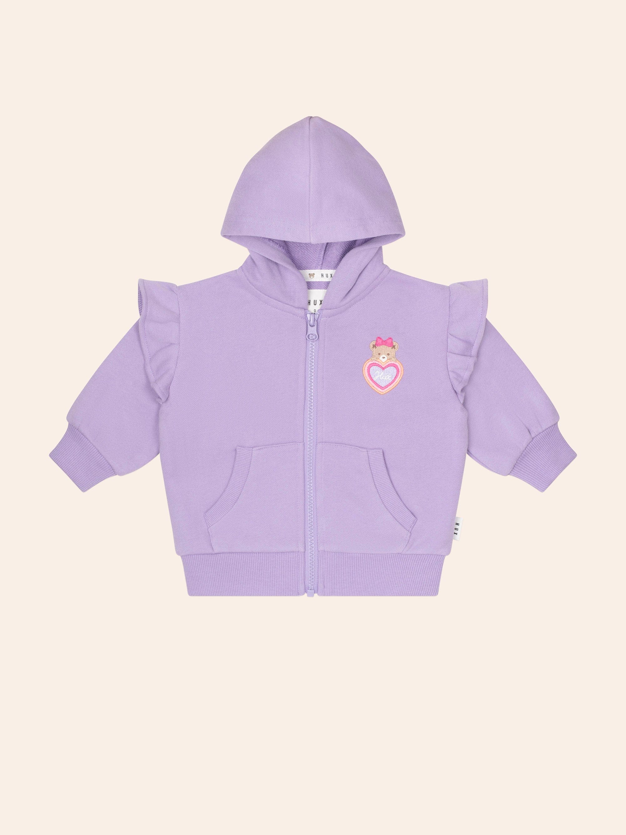 Lavender Zip Through SWEATSHIRT Huxbaby