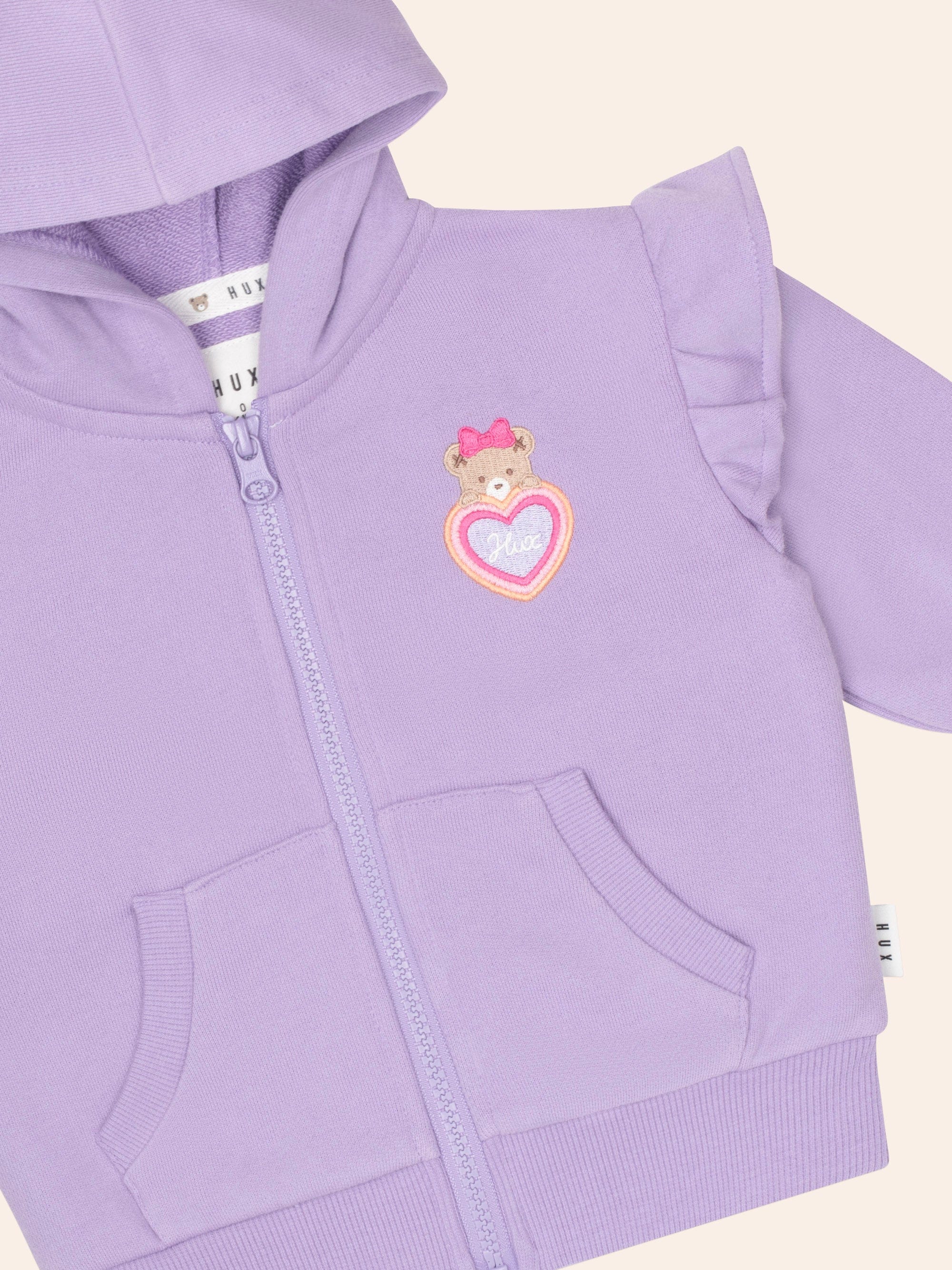 Lavender Zip Through SWEATSHIRT Huxbaby