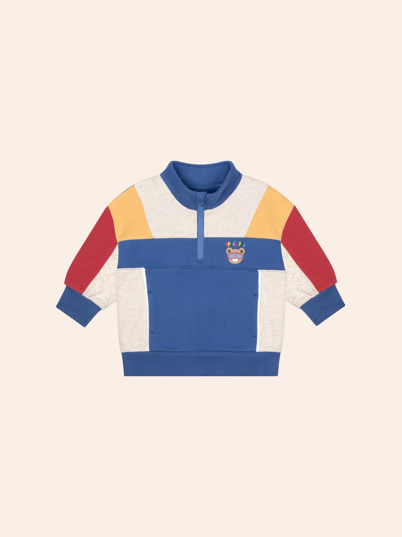 Colour Block 1/4 Zip KNIT JUMPER Huxbaby Shopify