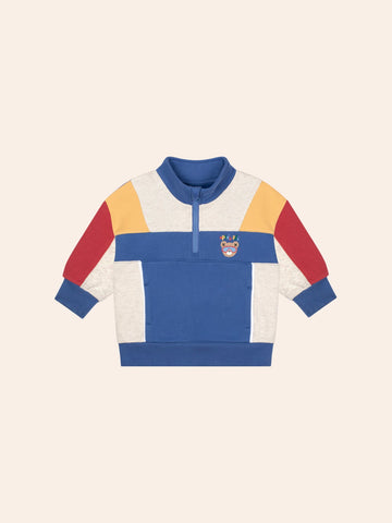 Colour Block 1/4 Zip KNIT JUMPER Huxbaby Shopify