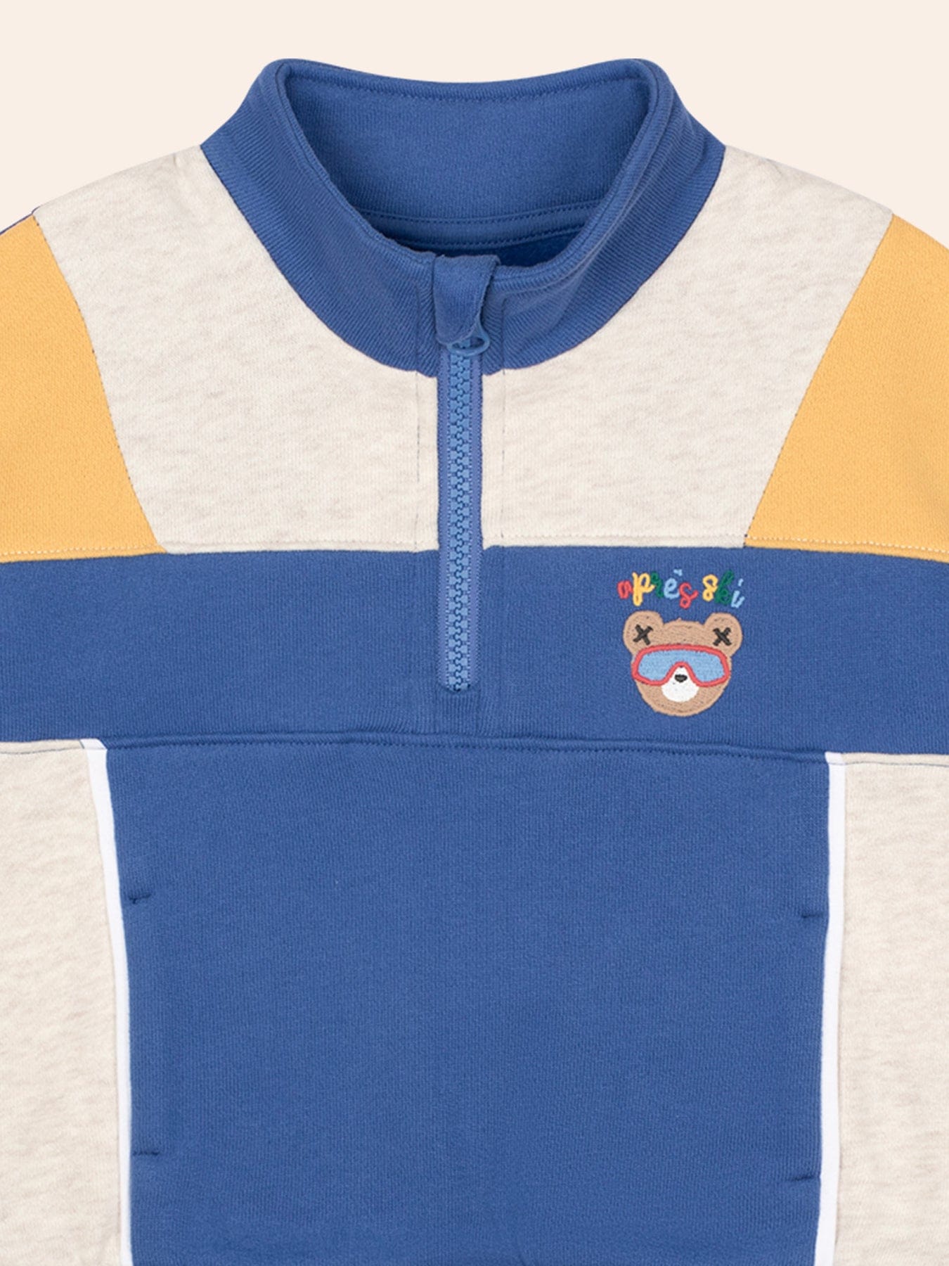 Colour Block 1/4 Zip KNIT JUMPER Huxbaby Shopify