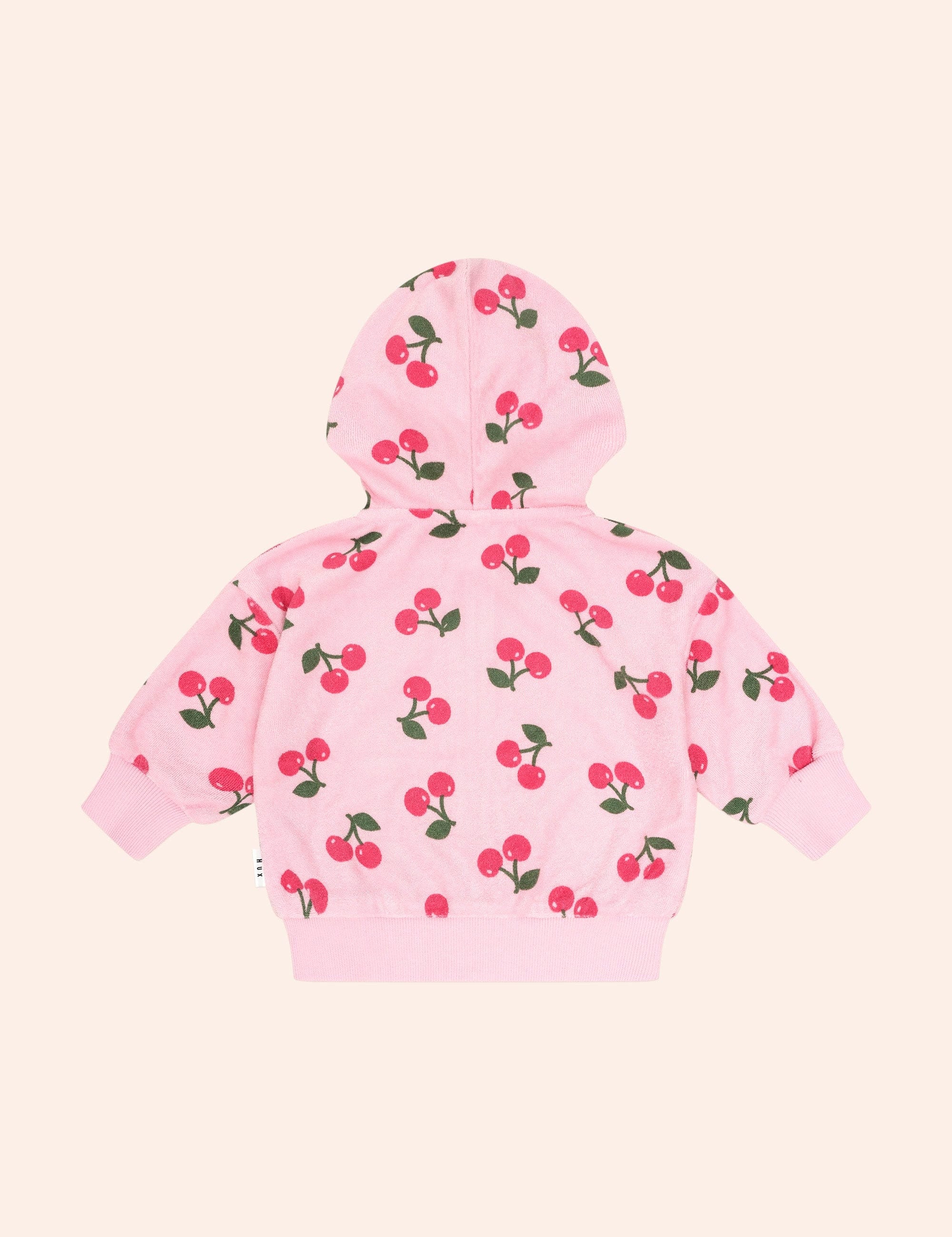 Cherry Towelling Zip Up Hoodie JACKET Huxbaby