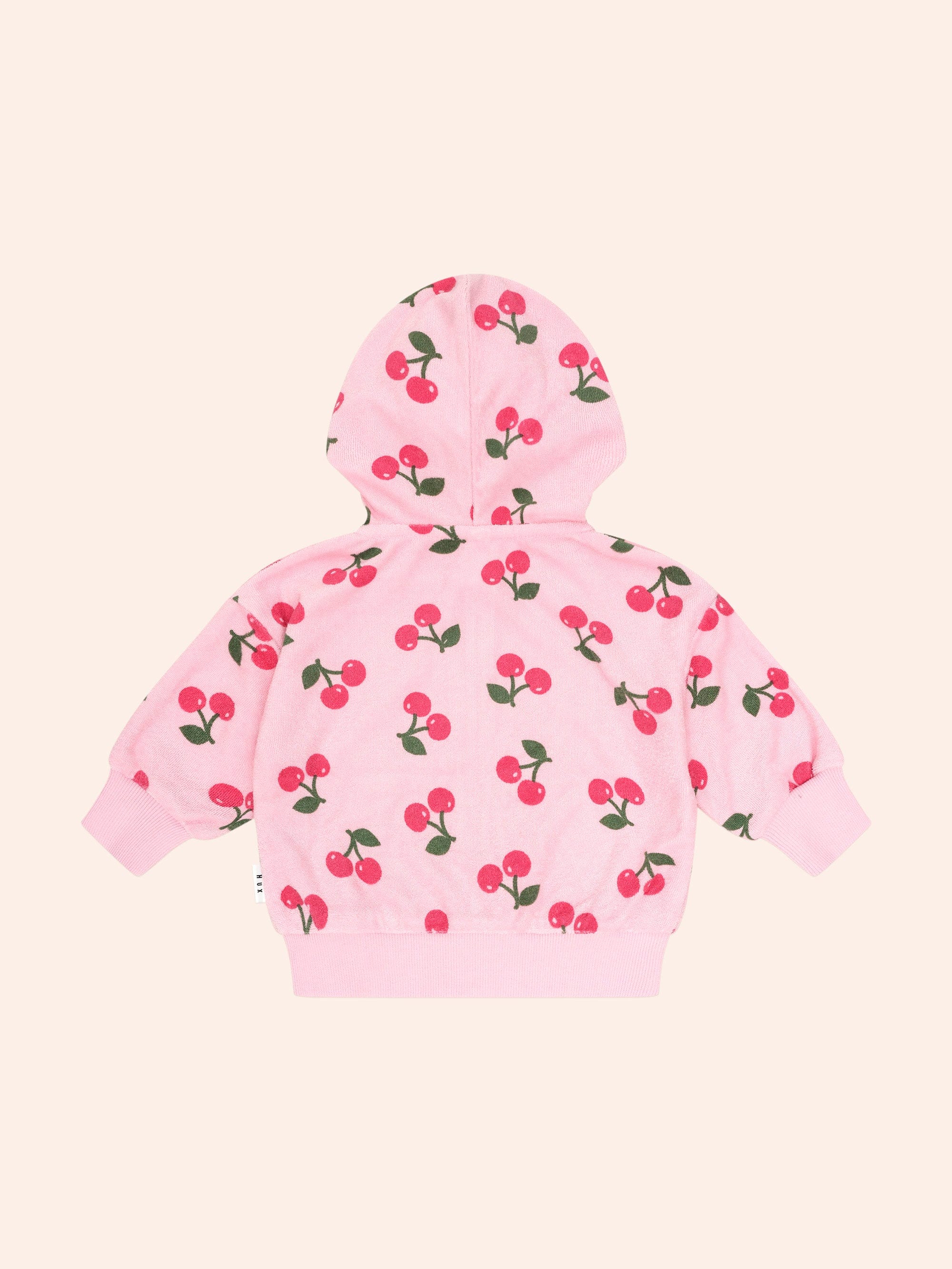 Cherry Towelling Zip Up Hoodie JACKET Huxbaby