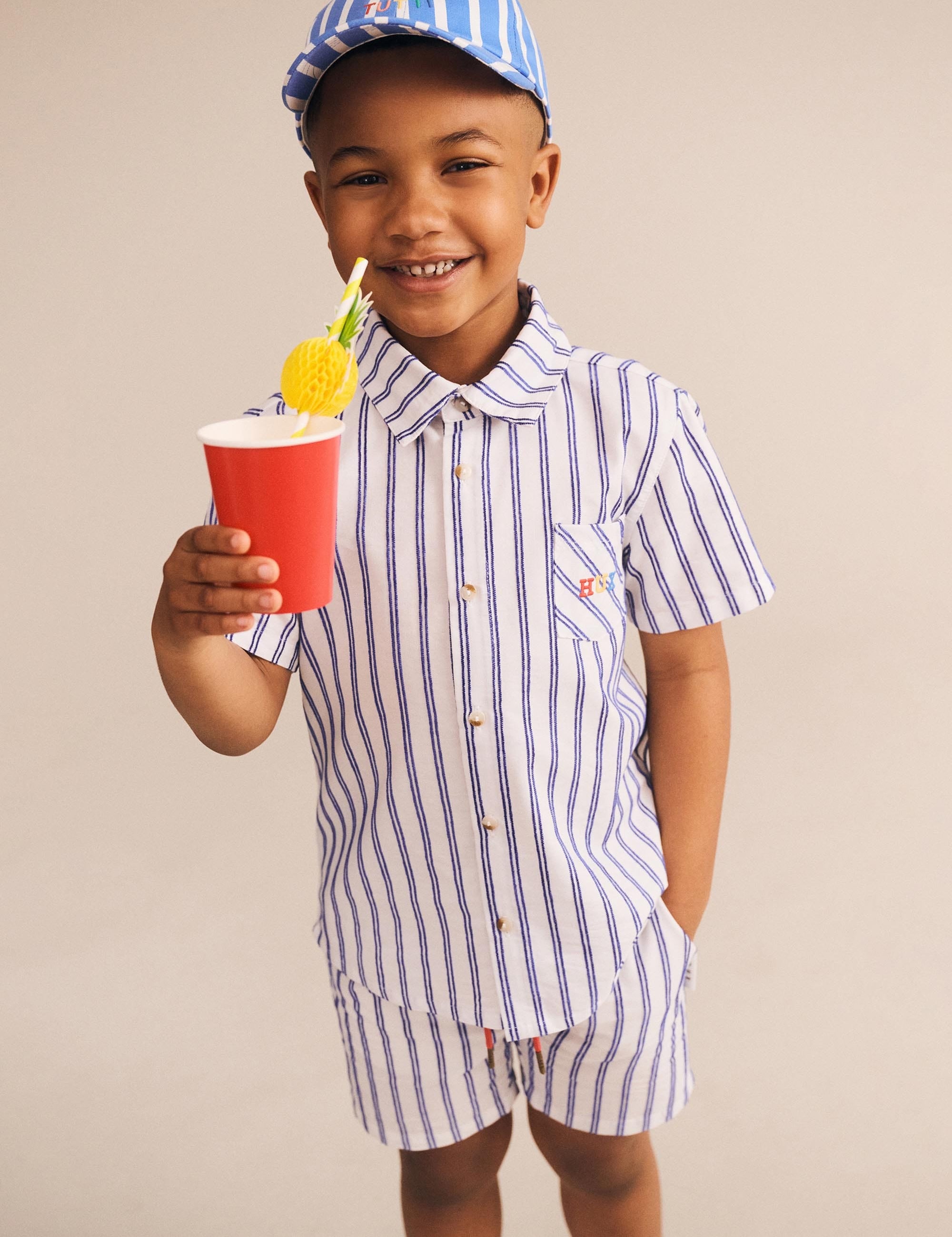 Ocean Stripe Short SHORT Huxbaby