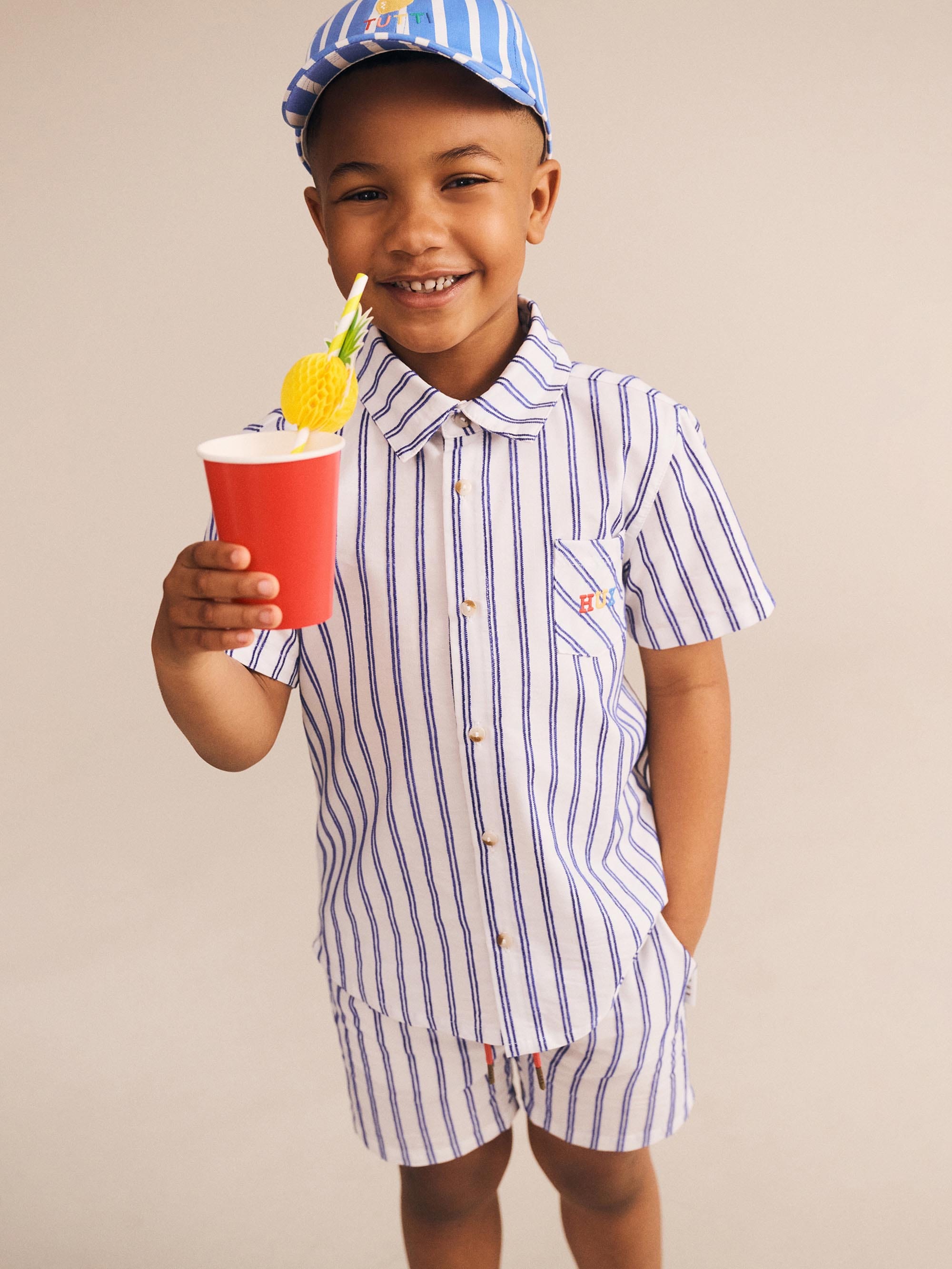 Ocean Stripe Short SHORT Huxbaby