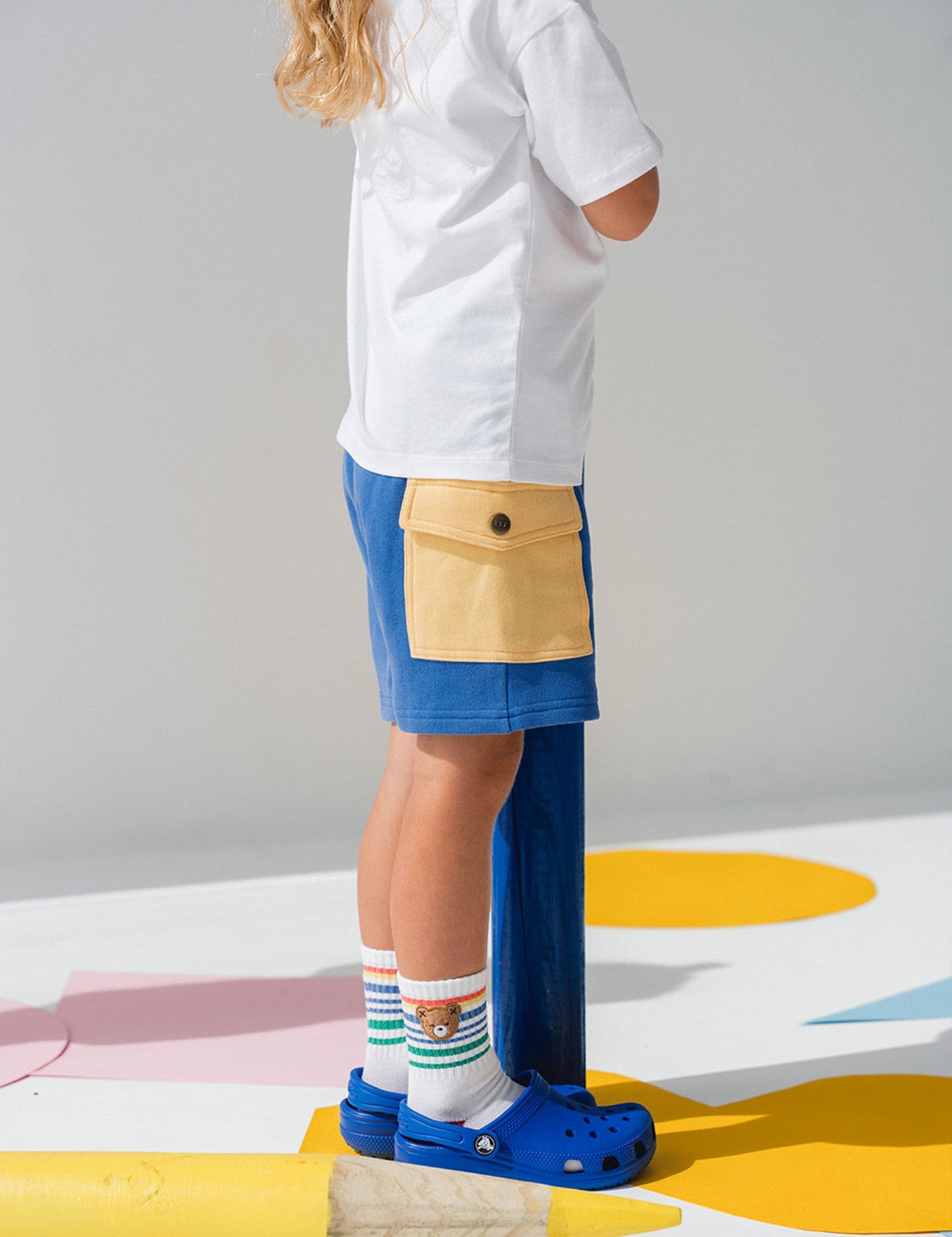 Back To Kinder Colour Block Pocket Short SHORT Huxbaby