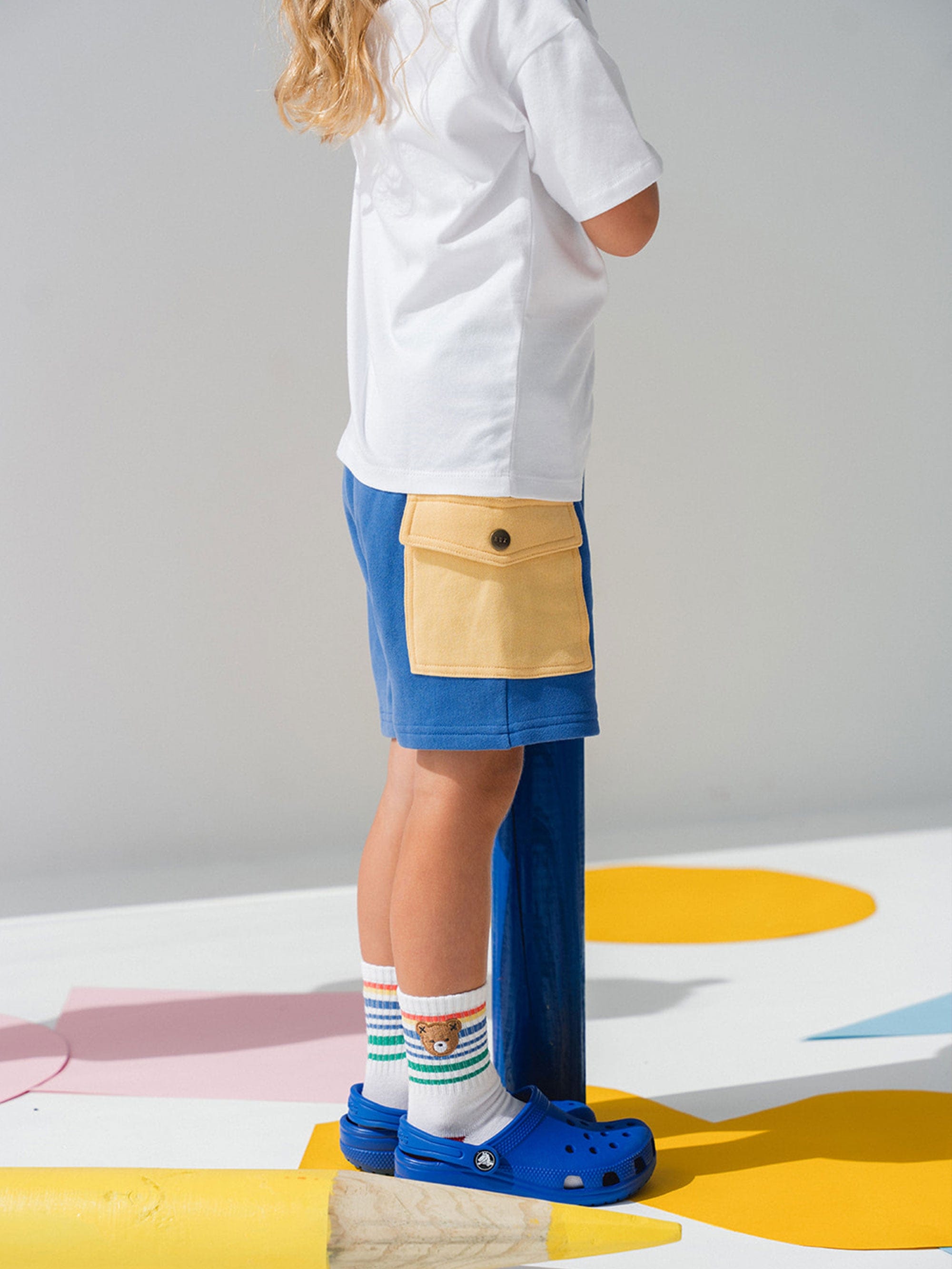 Back To Kinder Colour Block Pocket Short SHORT Huxbaby