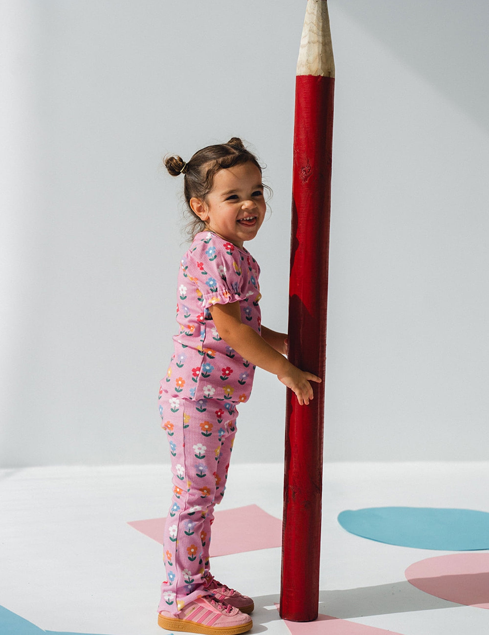 Multi Colour Daisy Rib Pant PANT Huxbaby