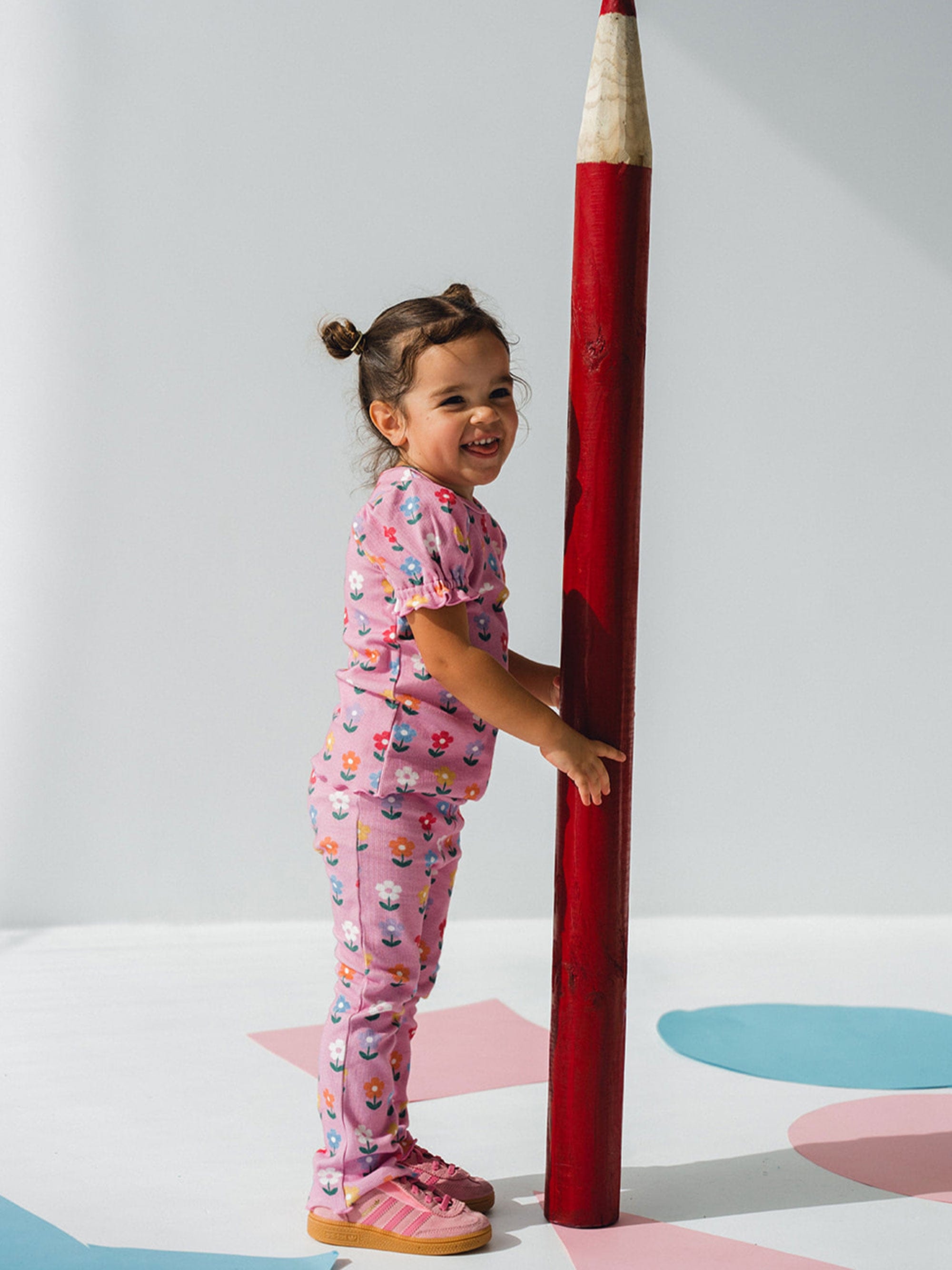 Multi Colour Daisy Rib Pant PANT Huxbaby