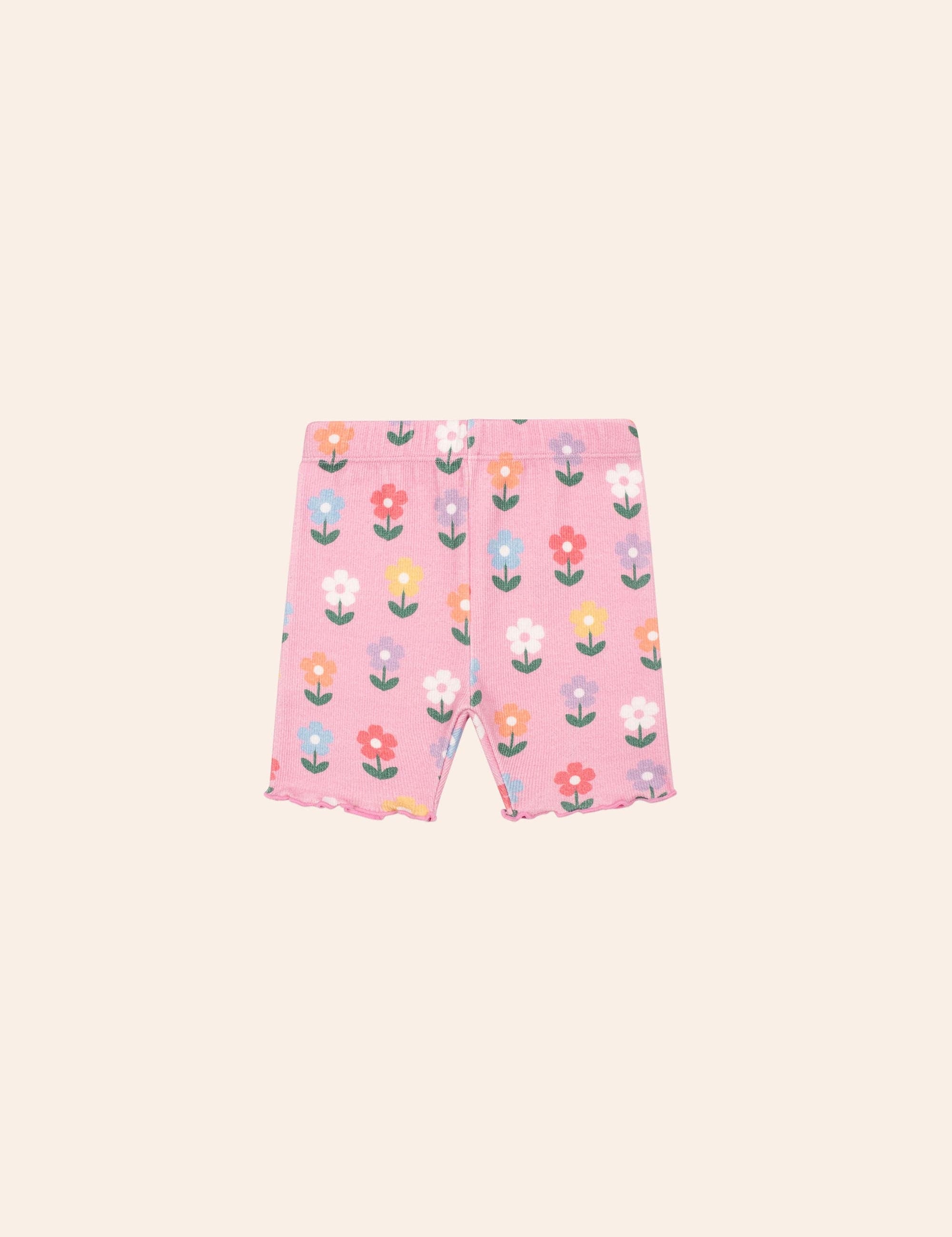 Multi Colour Daisy Rib Bike Short SHORT Huxbaby
