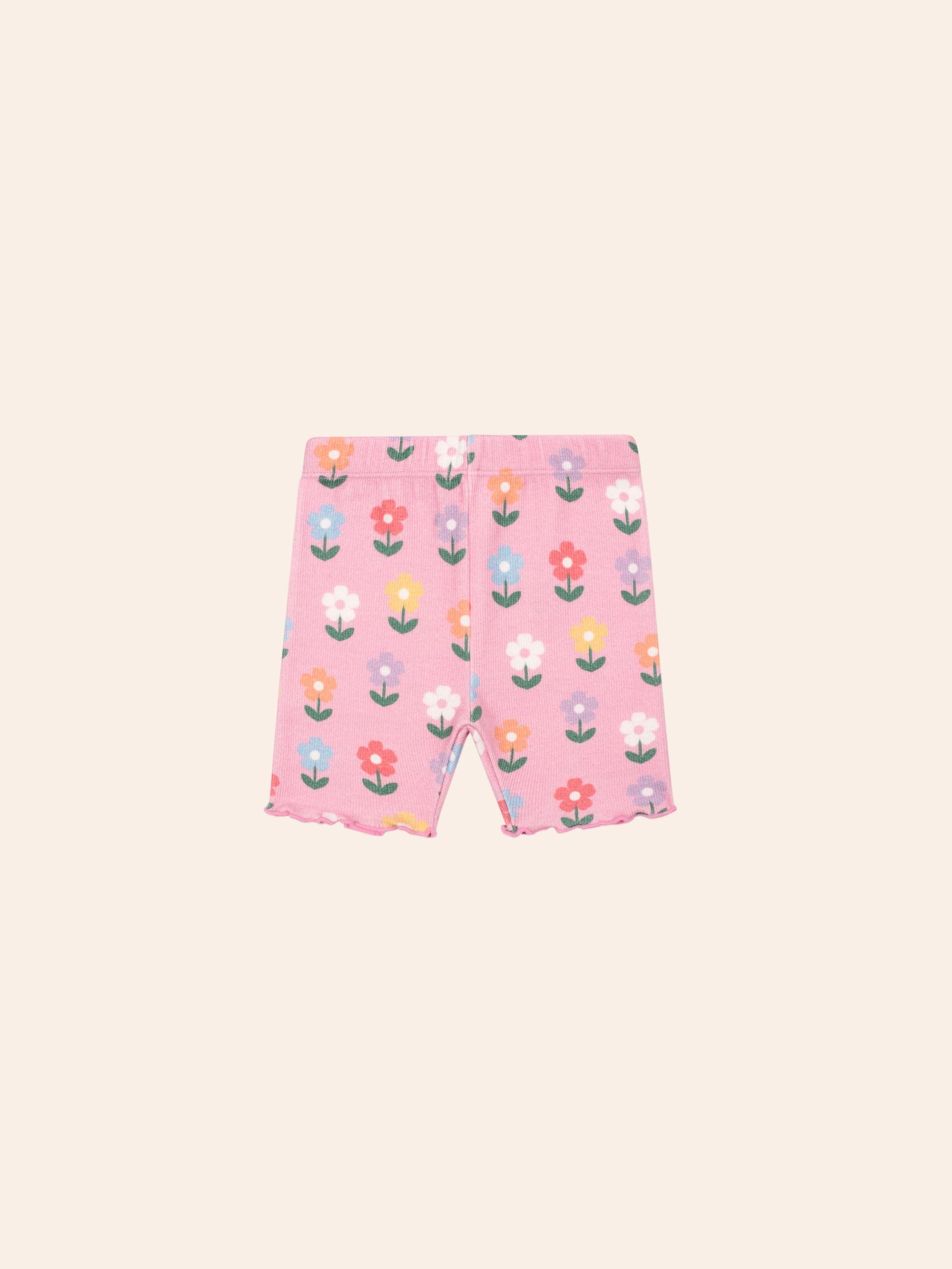 Multi Colour Daisy Rib Bike Short SHORT Huxbaby