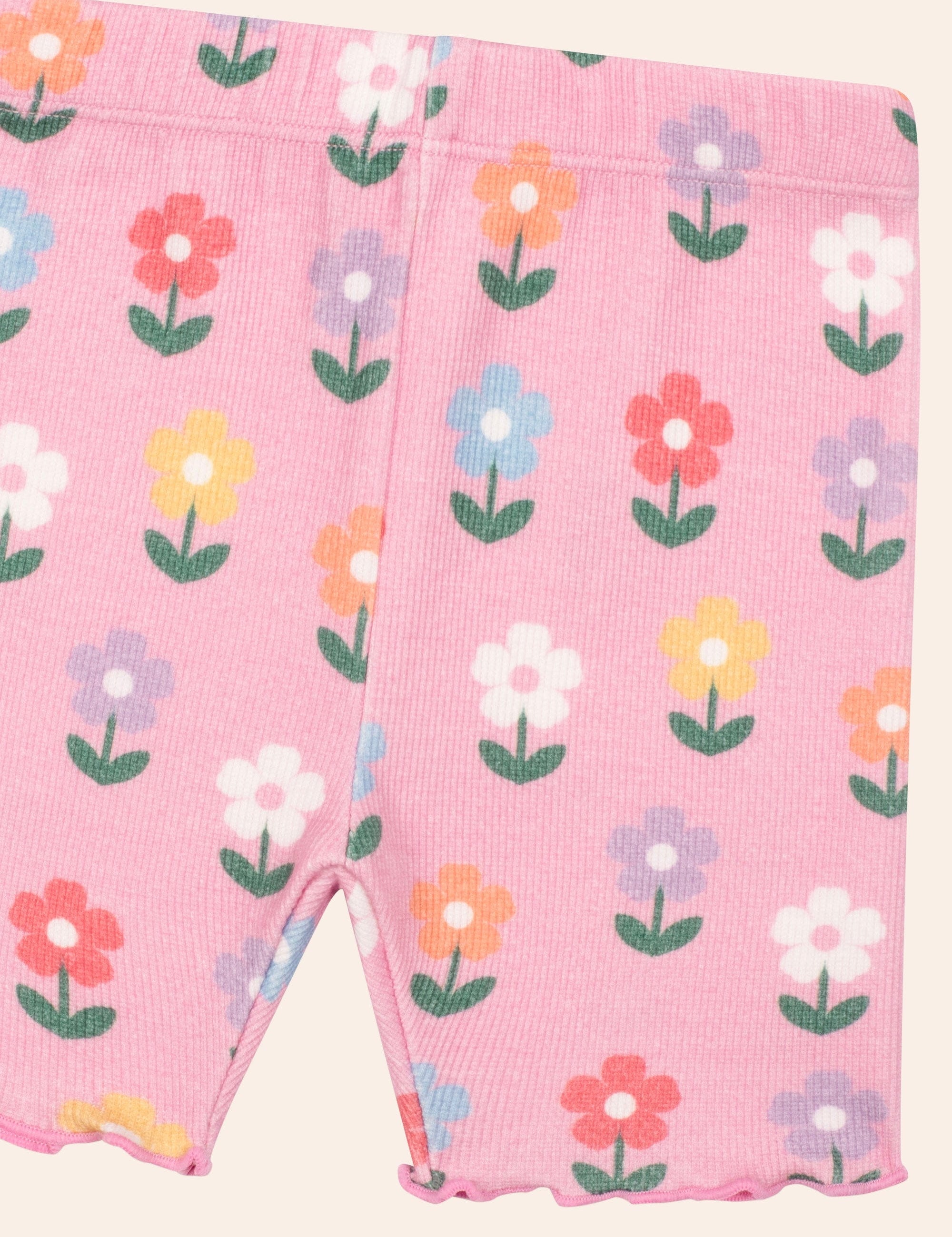 Multi Colour Daisy Rib Bike Short SHORT Huxbaby